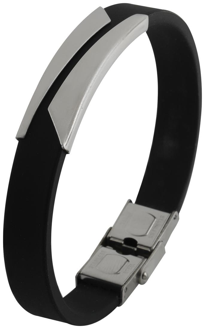 

Silver Shine Black Alloy Wrist Band For Men