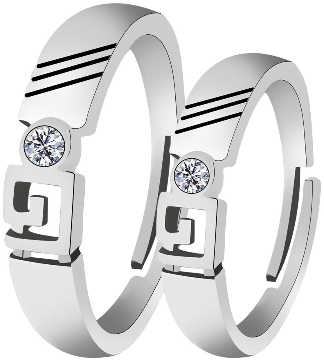 

Silver Shine Couple Rings For Women