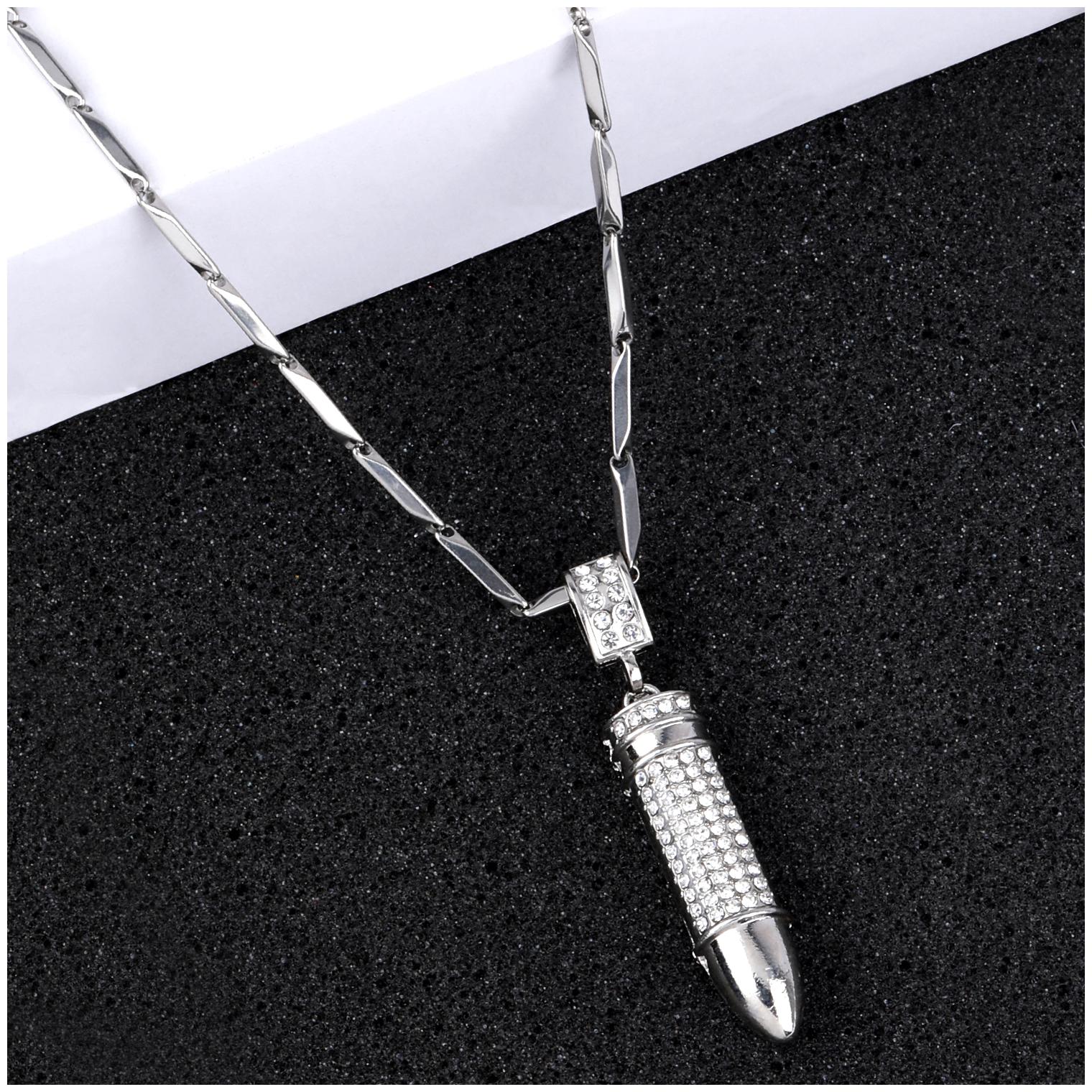 

SILVER SHINE Silver Plated Daimond Pendent Chain For Man And Boy