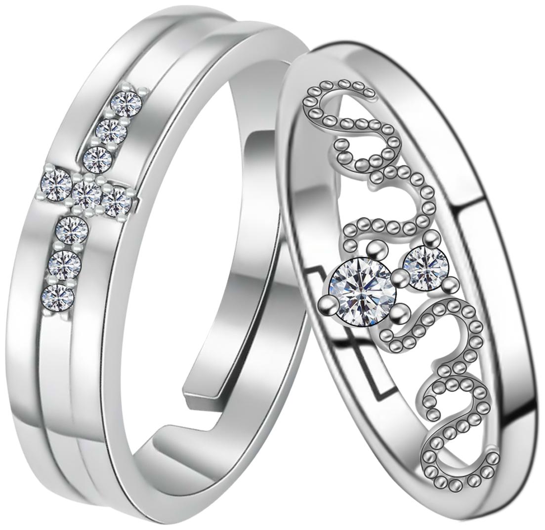 

Silver Shine Couple Rings For Women