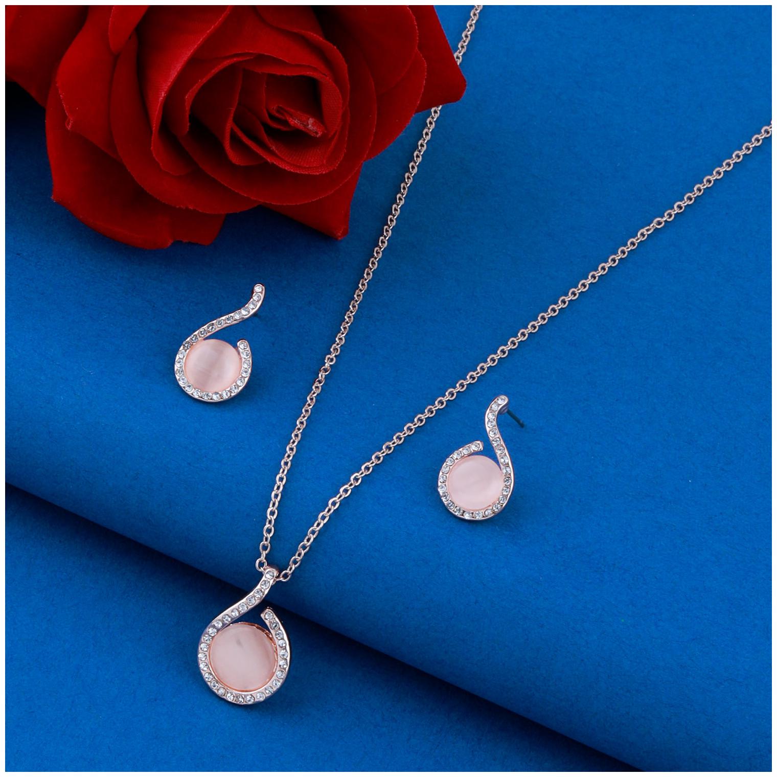 

SILVER SHINE Exclusive Delicate Pendant Set For Women Girl