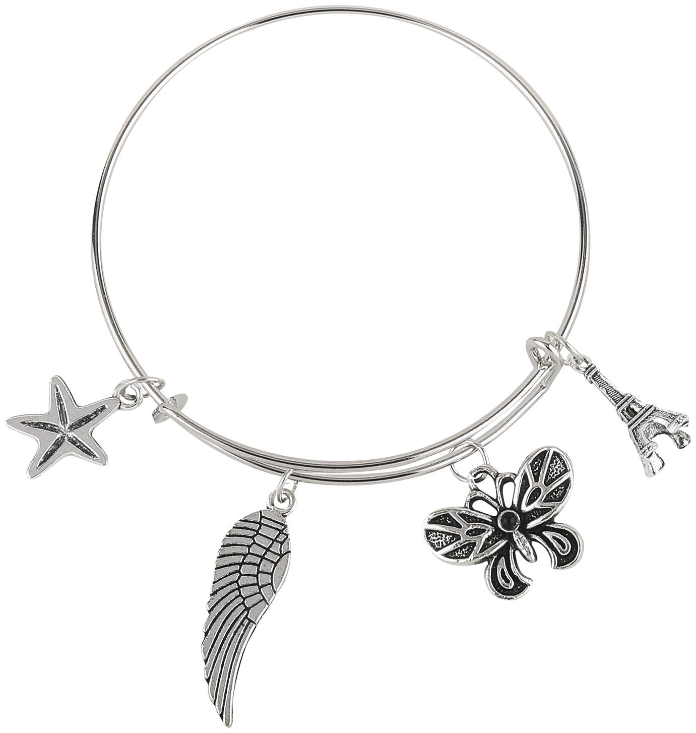 

SILVER SHINE Stylish Designer Oxidised Adjustable Bracelet For Women Girls