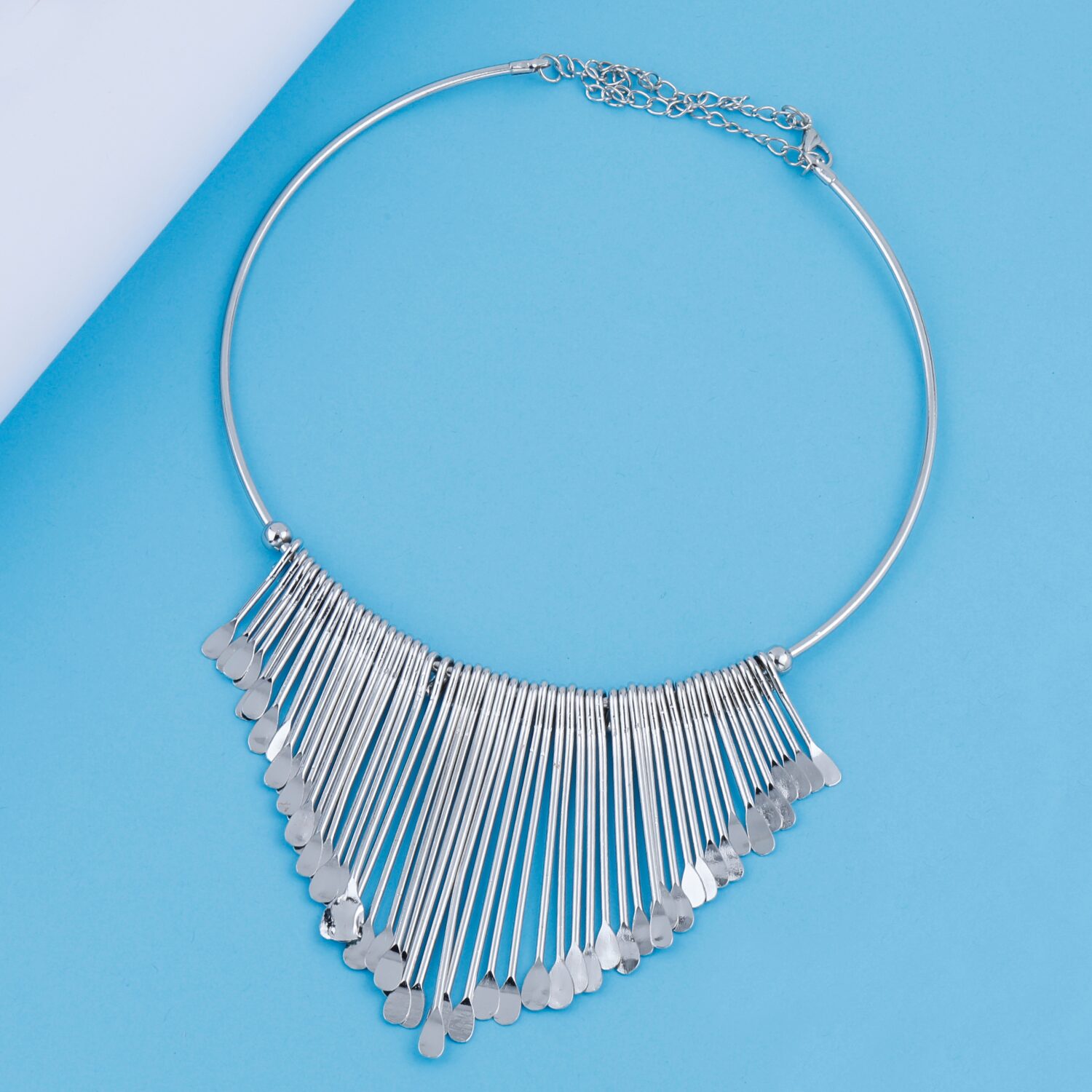 

Silver Shine Stylish Silver Stick Designer Fancy Necklace Set For Women
