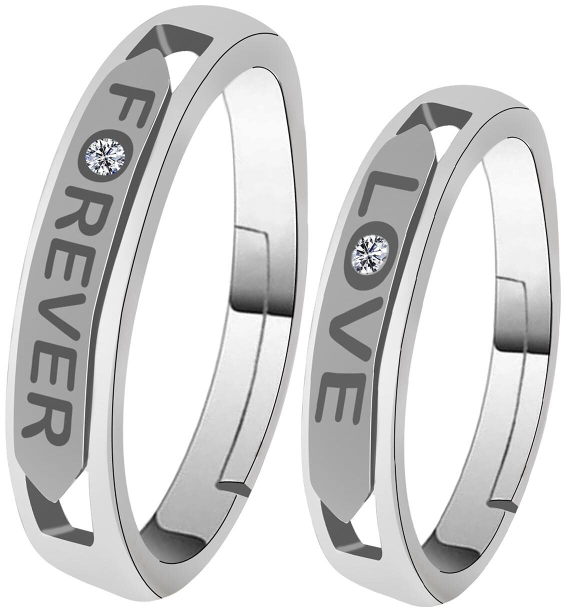 

Silver Shine Couple Rings For Women