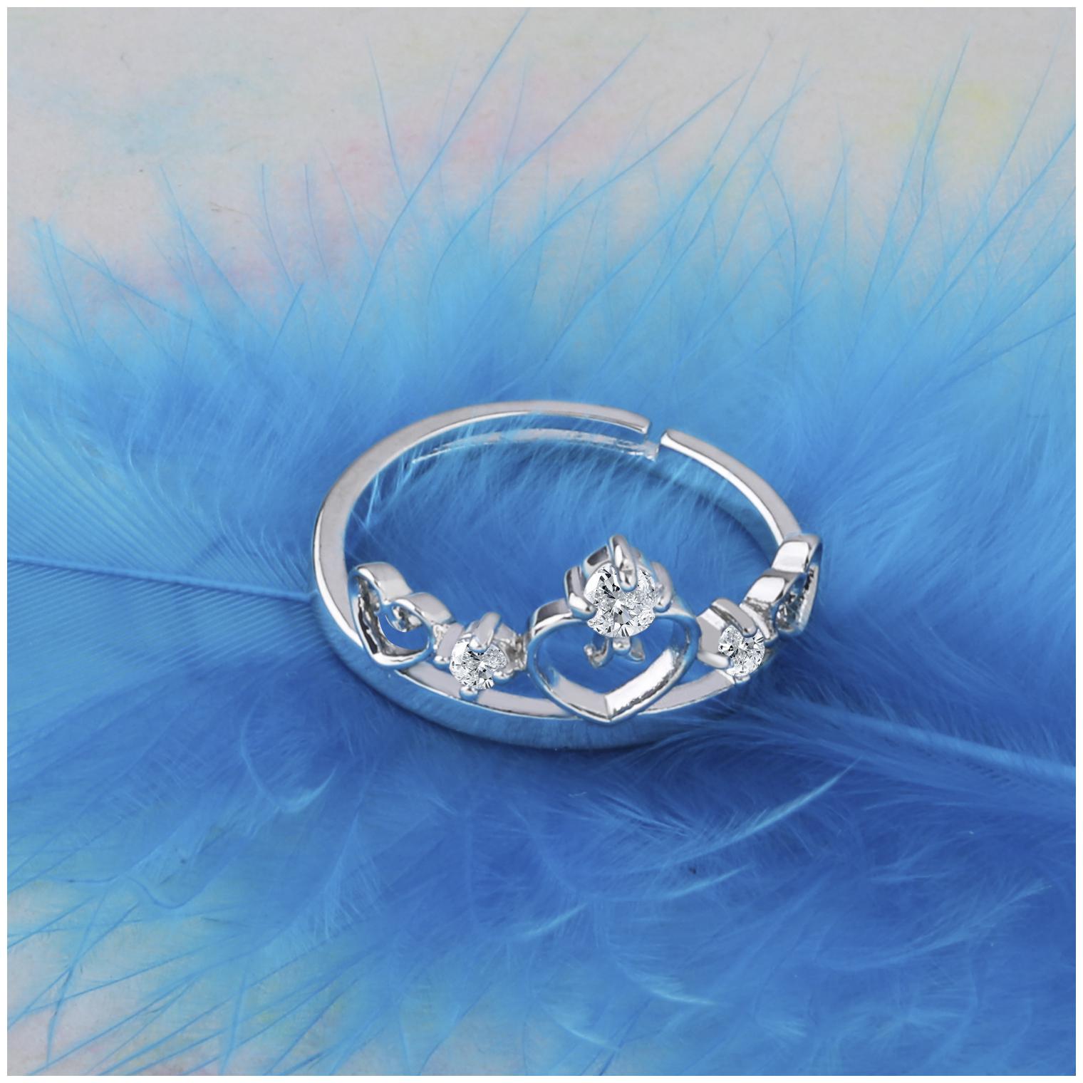 

Silver Shine Silver Plated Stylish Solitaire Adjustable Ring For Women Girls