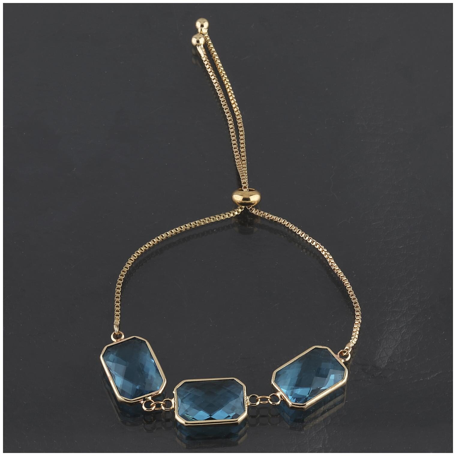 

Silver Shine Blue Crystal Stone Alloy Bracelet for Girls and Women