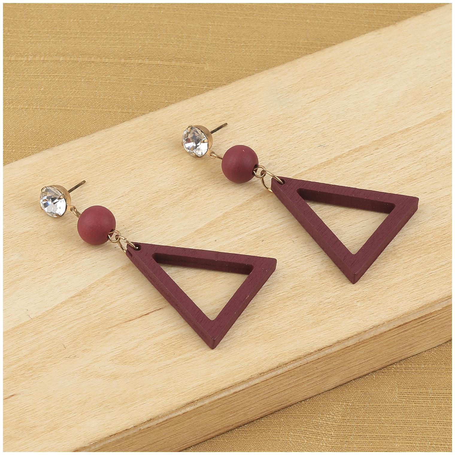 

Silver Shine Handmade Designer Wooden Light Weight Earrings For Girls And Women