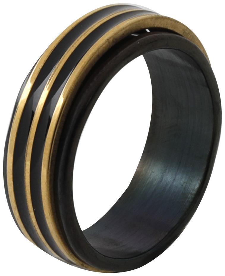 

Silver Shine Gold inside Grooved Band Style Stainless Steel Ring for Boys and Men