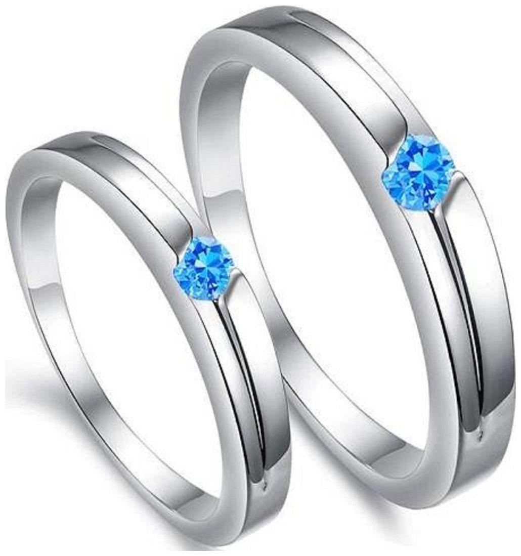

SILVERISH Love Forever Matching Ring For Him And Her Alloy Cubic Zirconia Rhodium Plated Ring Set