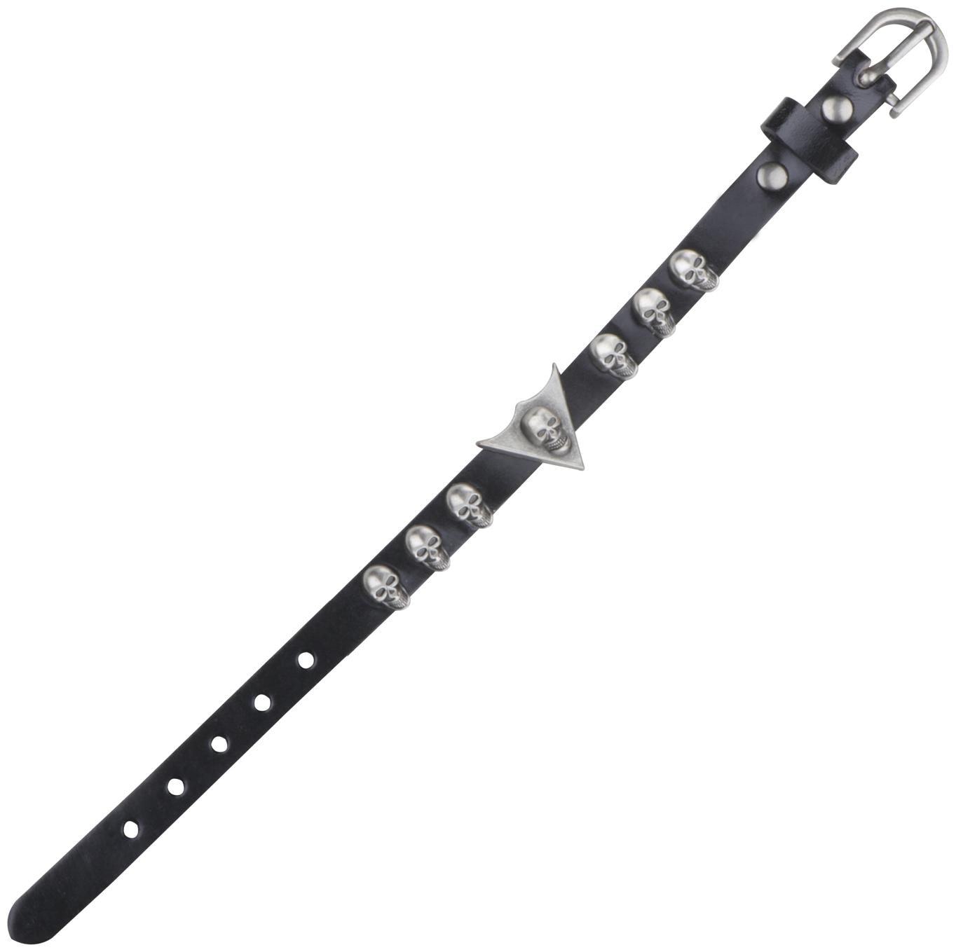 

SILVERSHINE Glamour Stylist Skull designer Black leather belt bracelet for men and boys jewellery