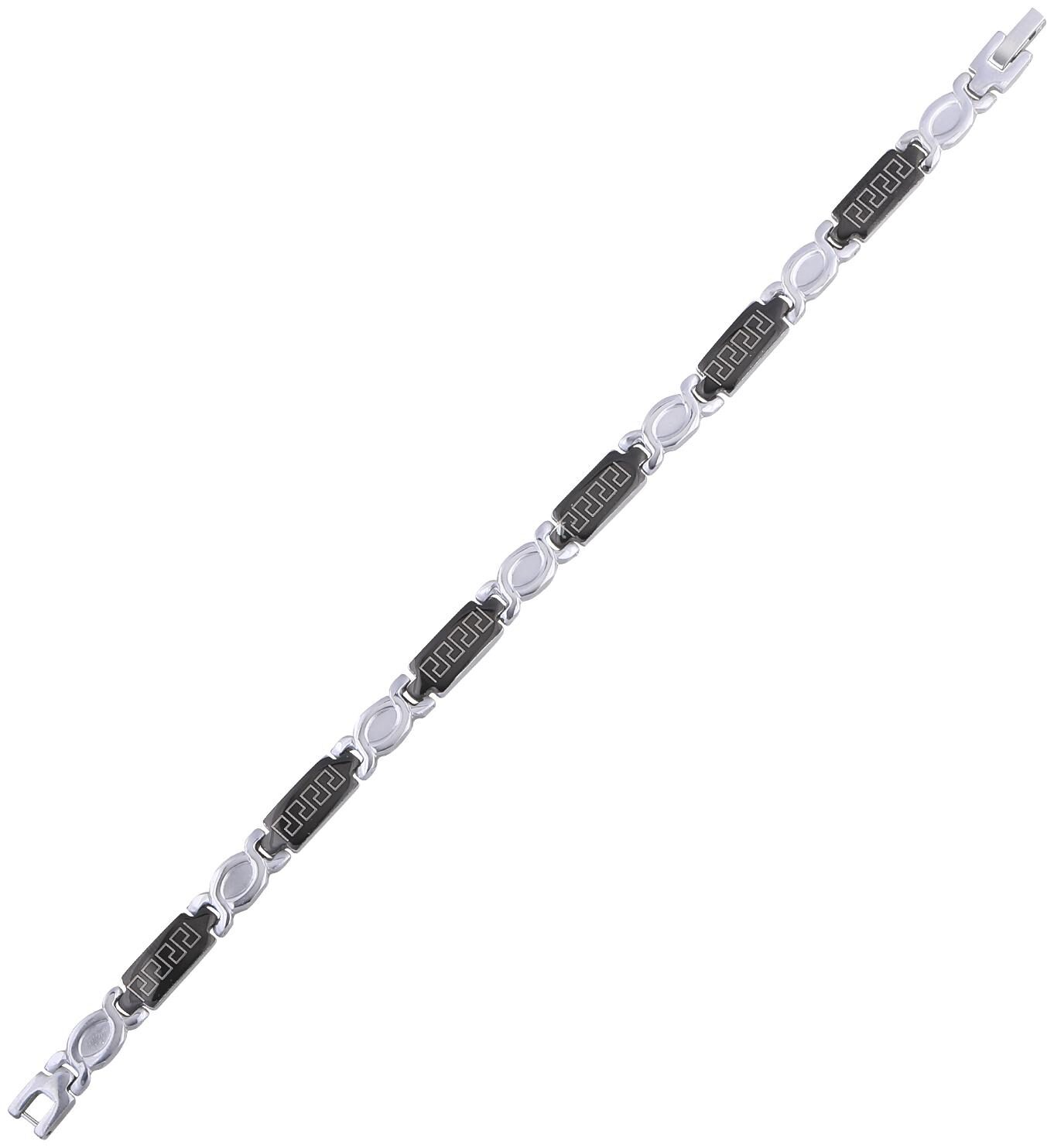 

SILVERSHINE Silver And Black Dual Colour Stylist Designer Bracelet For Men and Boy Jewellery