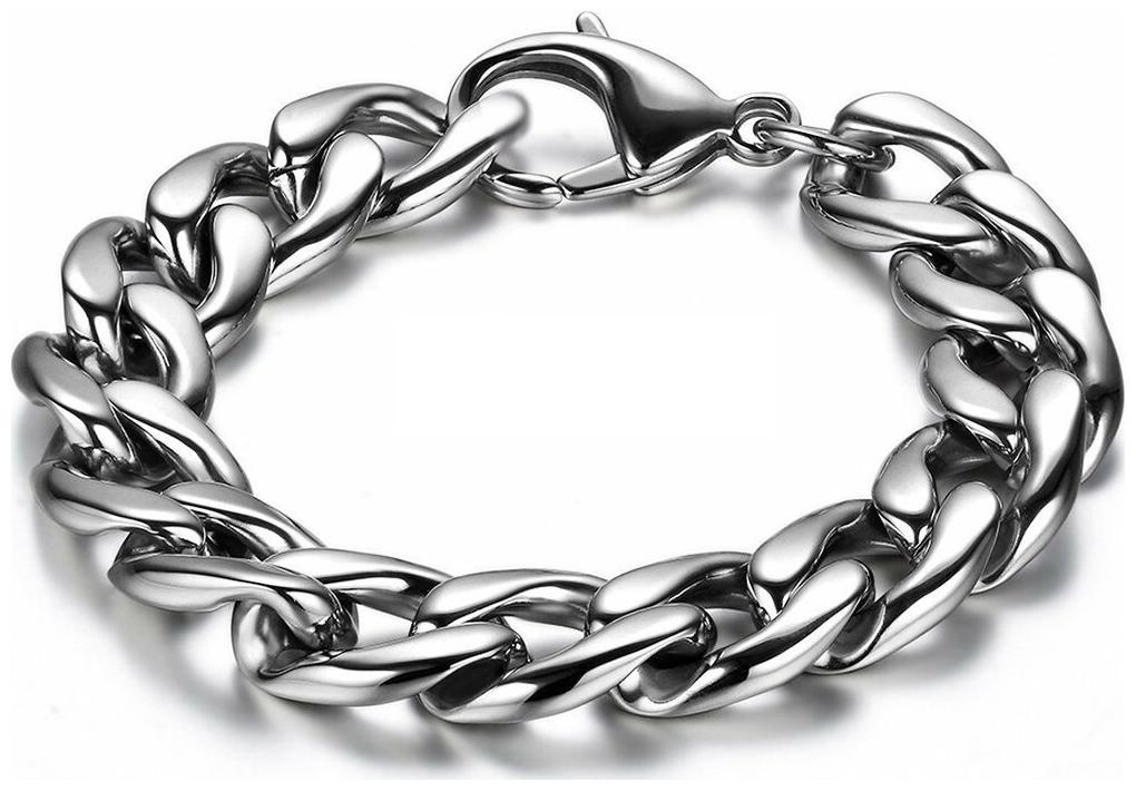 

SILVOSWAN Figaro Link Chain Silver Stainless Steel Bracelet For Men And Women (9MM)