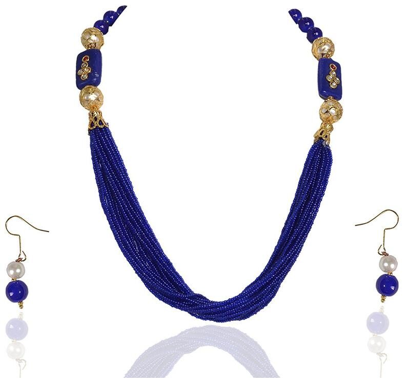 

Sinjara Blue Chid Mala Necklace Set For Women