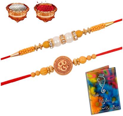 Sinjara Designer Traditional 2 Set Dora Handmade Rakhi For Brother With Roli Chawal (D2-186)