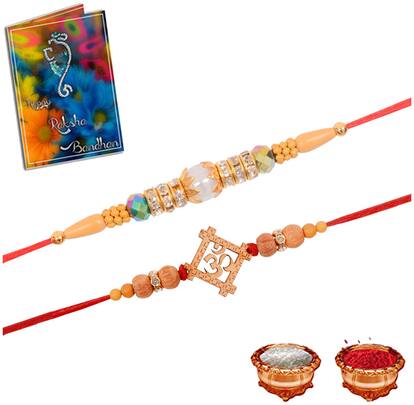 Sinjara Designer Traditional 2 Set Dora Handmade Rakhi For Brother With Roli Chawal (D2-225)
