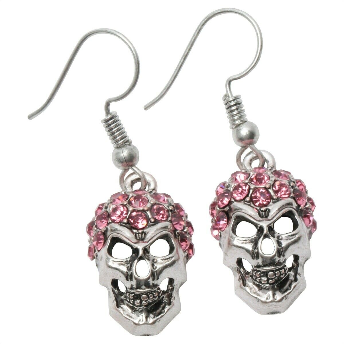 

Skull drop dangle earrings women girls biker bling gothic jewelry gifts EC07