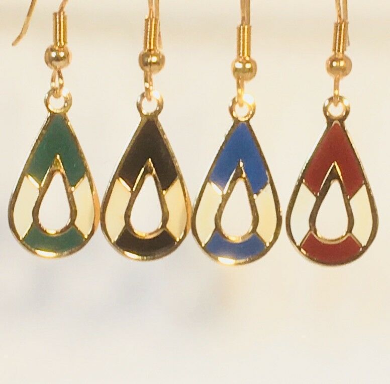 

Small Dangle Earrings Stefano Vintage new Cloisonne Gold Plate Factory Prices