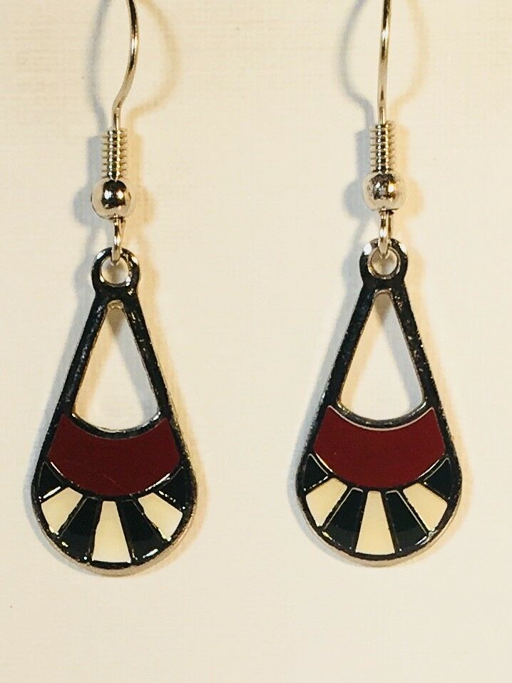 

Small Dangle Earrings Stefano Vintage new Cloisonne Chrome Plated Factory Prices