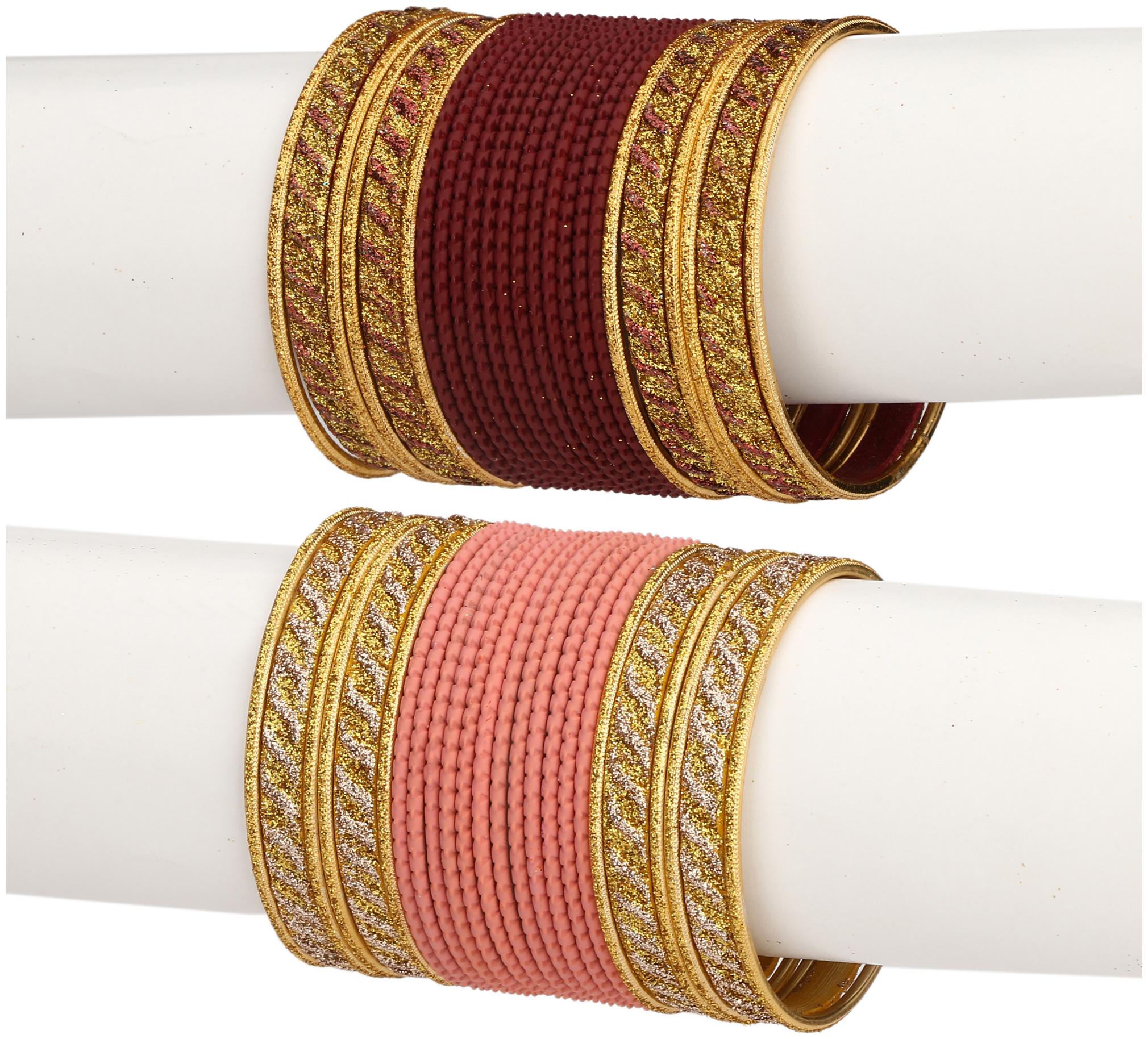 

Somil Colorful Combo Of 2 Metal Bangle Set For Party And Daily Use 24 Bangle Each Color