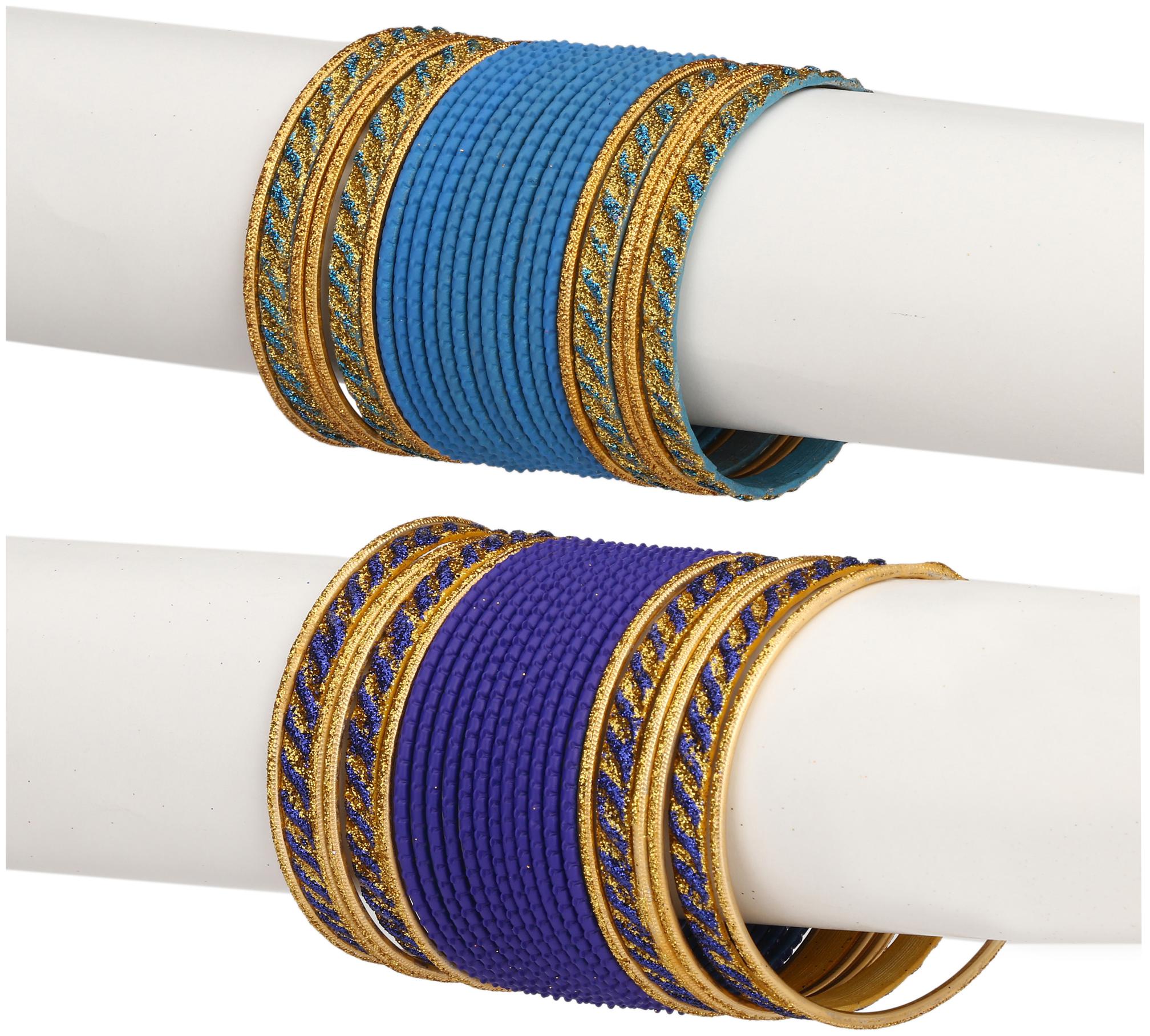 

Somil Colorful Combo Of 2 Metal Bangle Set For Party And Daily Use 24 Bangle Each Color