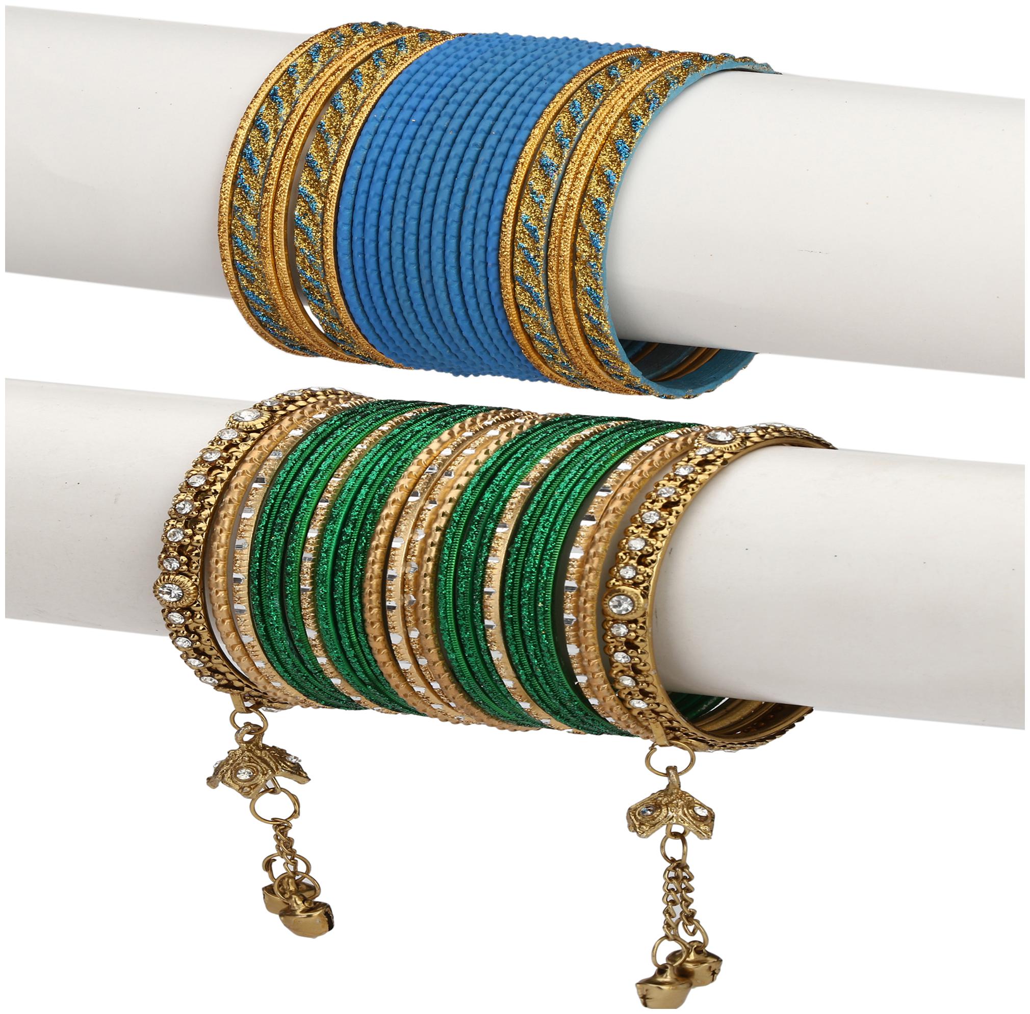 

Somil Colorful Combo Of 2 Metal Bangle Set For Party And Daily Use 24 Bangle Each Color