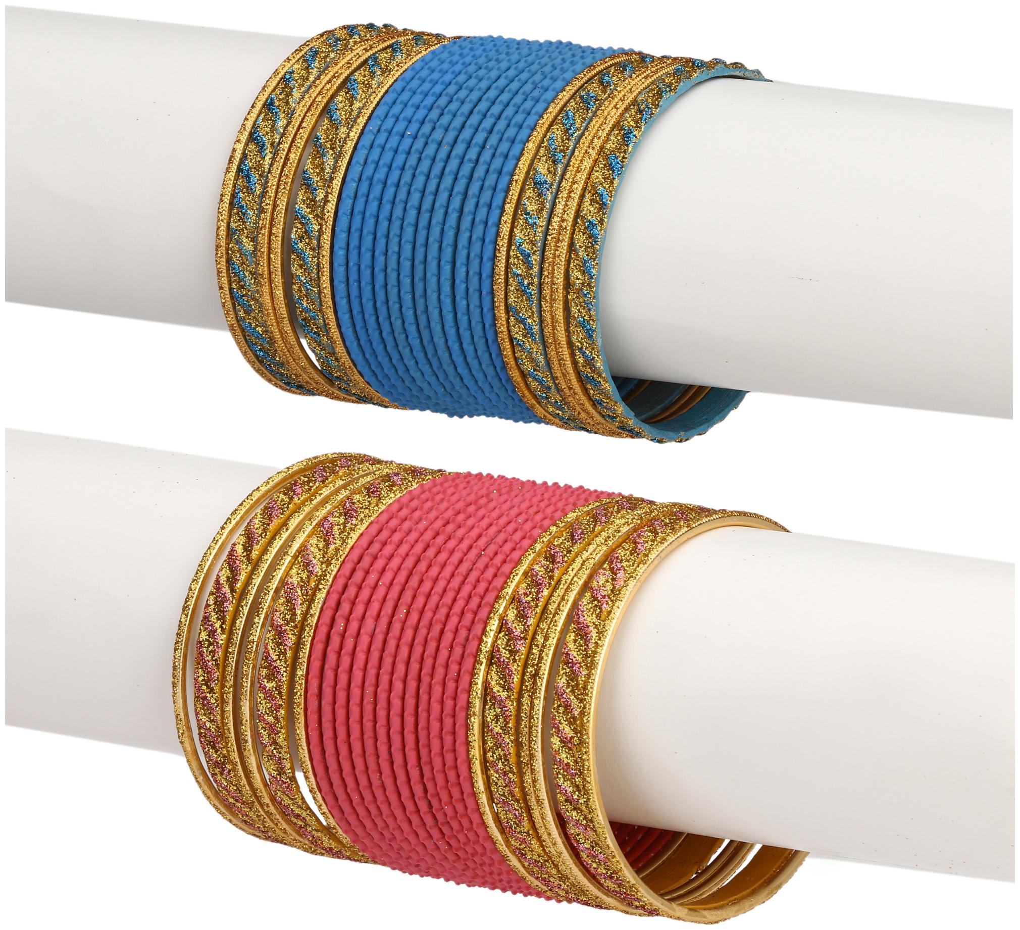 

Somil Colorful Combo Of 2 Metal Bangle Set For Party And Daily Use 24 Bangle Each Color
