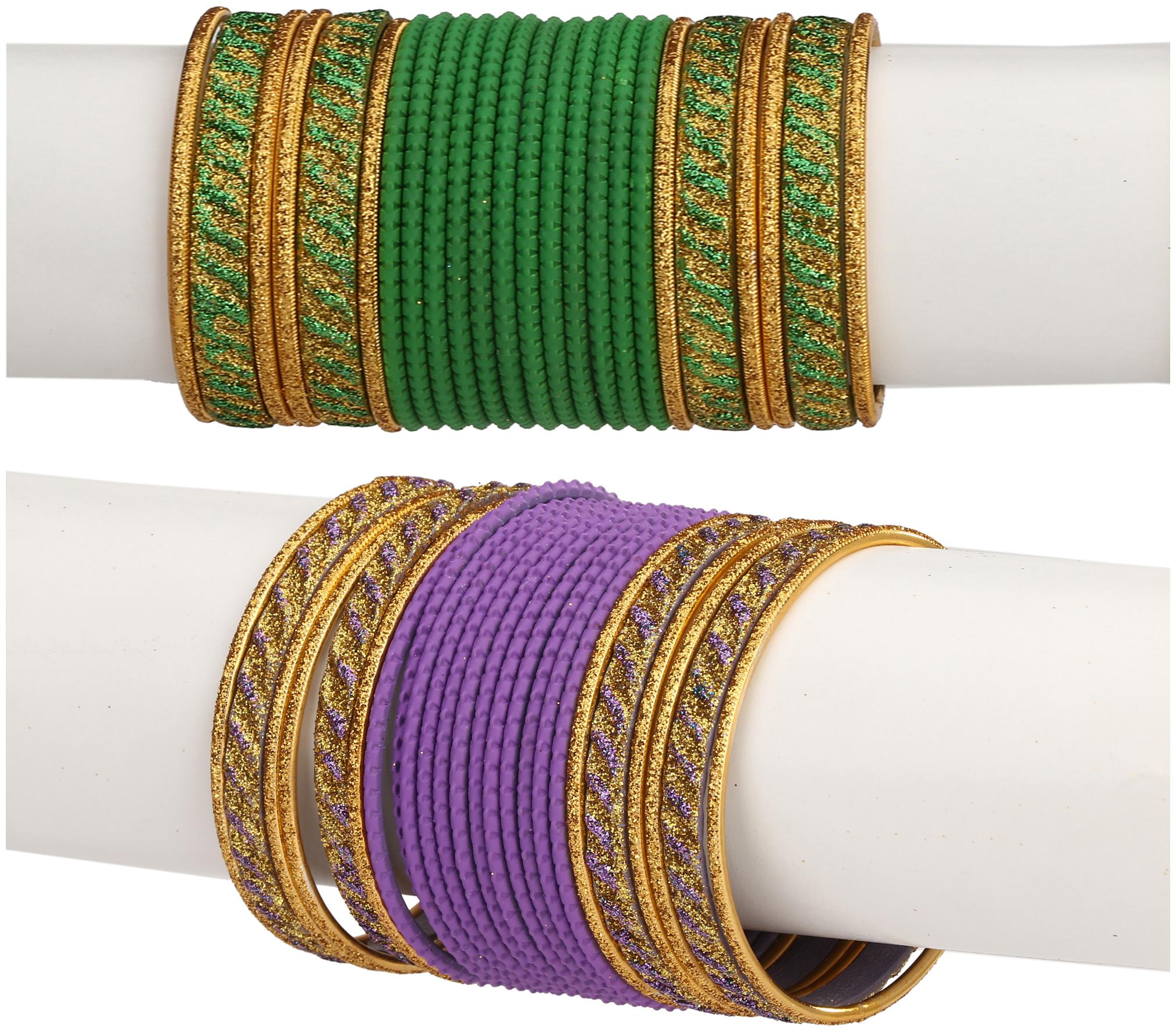 

Somil Colorful Combo Of 2 Metal Bangle Set For Party And Daily Use 24 Bangle Each Color
