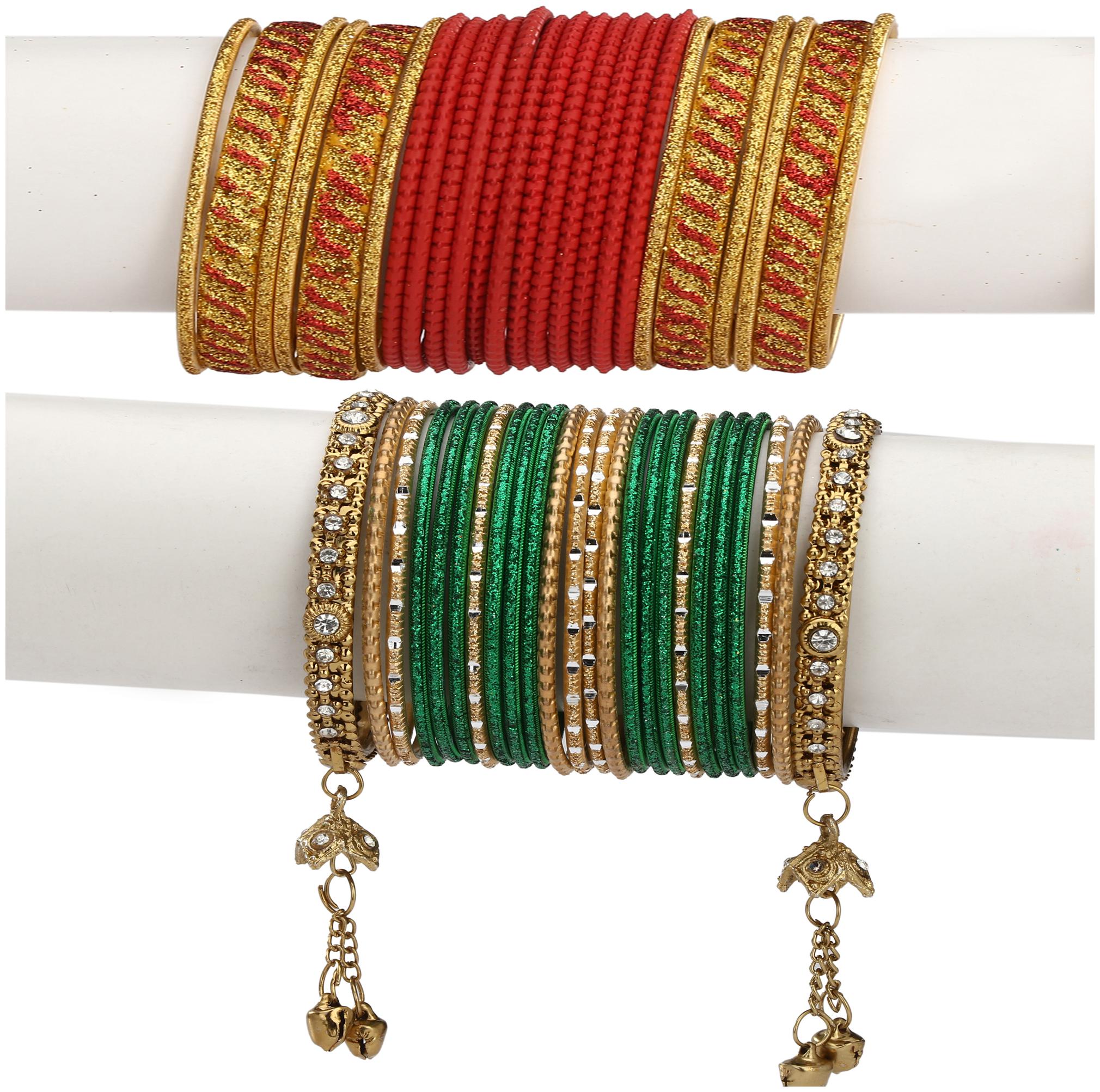 

Somil Colorful Combo Of 2 Metal Bangle Set For Party And Daily Use 24 Bangle Each Color