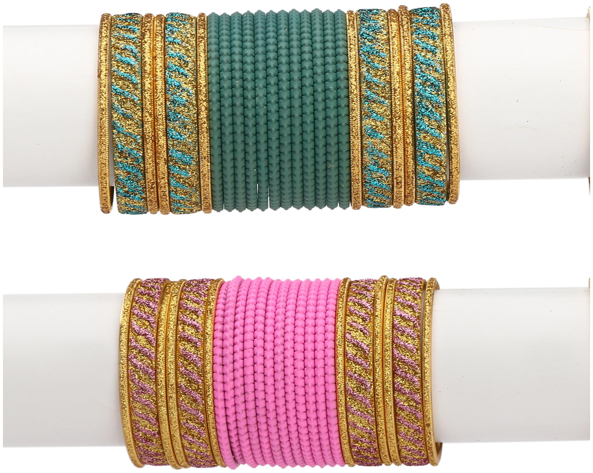 

Somil Colorful Combo Of 2 Metal Bangle Set For Party And Daily Use 24 Bangle Each Color