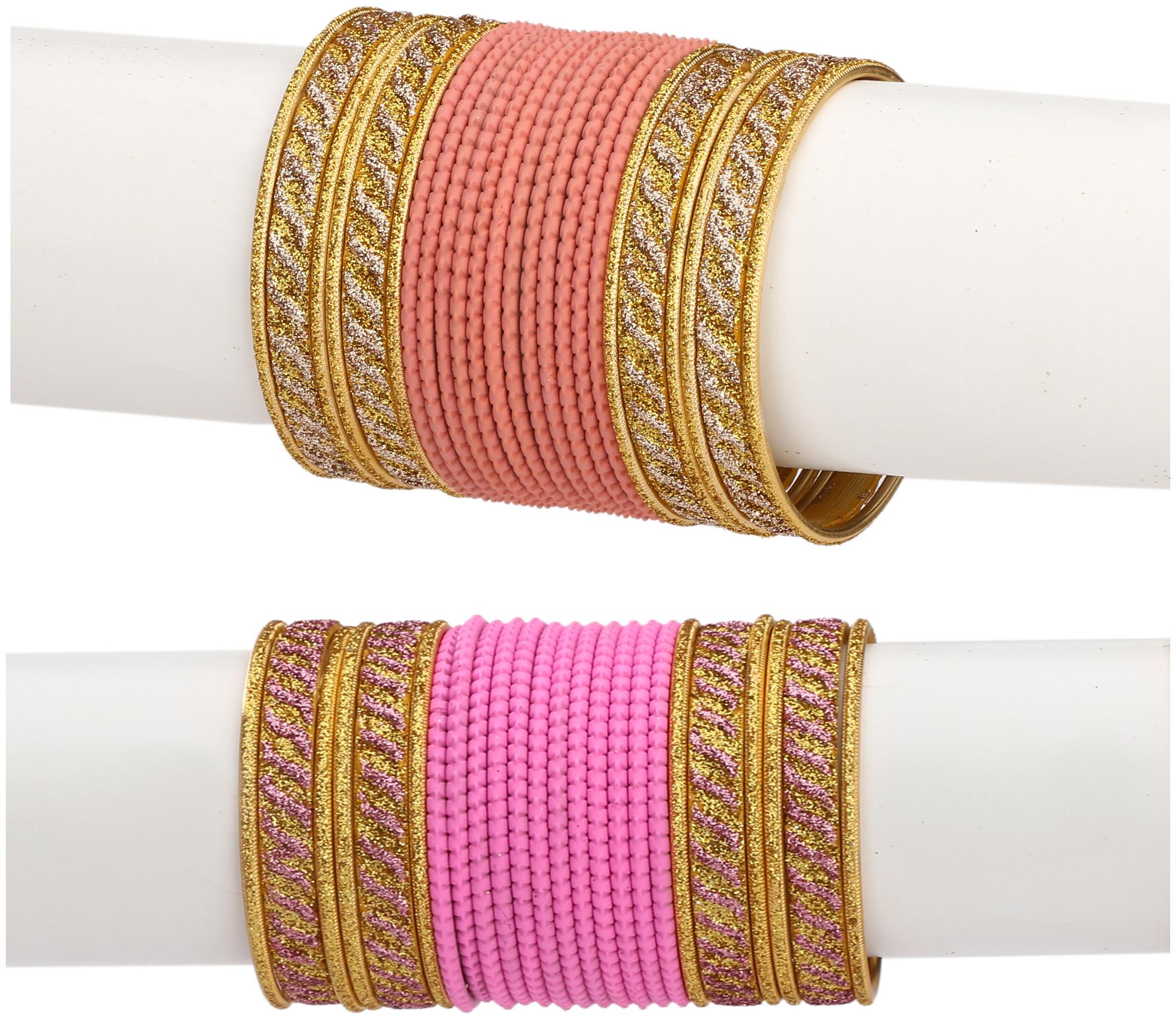

Somil Colorful Combo Of 2 Metal Bangle Set For Party And Daily Use 24 Bangle Each Color
