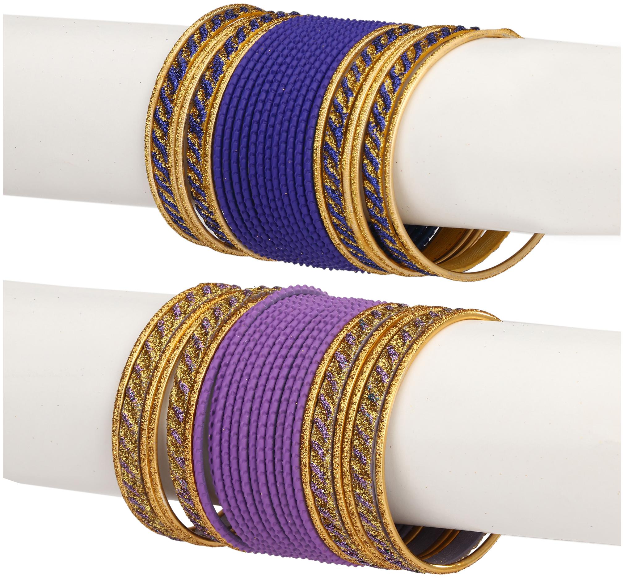 

Somil Colorful Combo Of 2 Metal Bangle Set For Party And Daily Use 24 Bangle Each Color