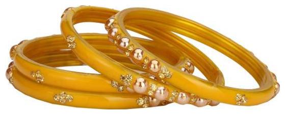 

Somil Colorful Glass Bangle cum Kada Set Ornamented With Colorful Beads Stones For Trendy Deiscgner Set Of Four With Safety