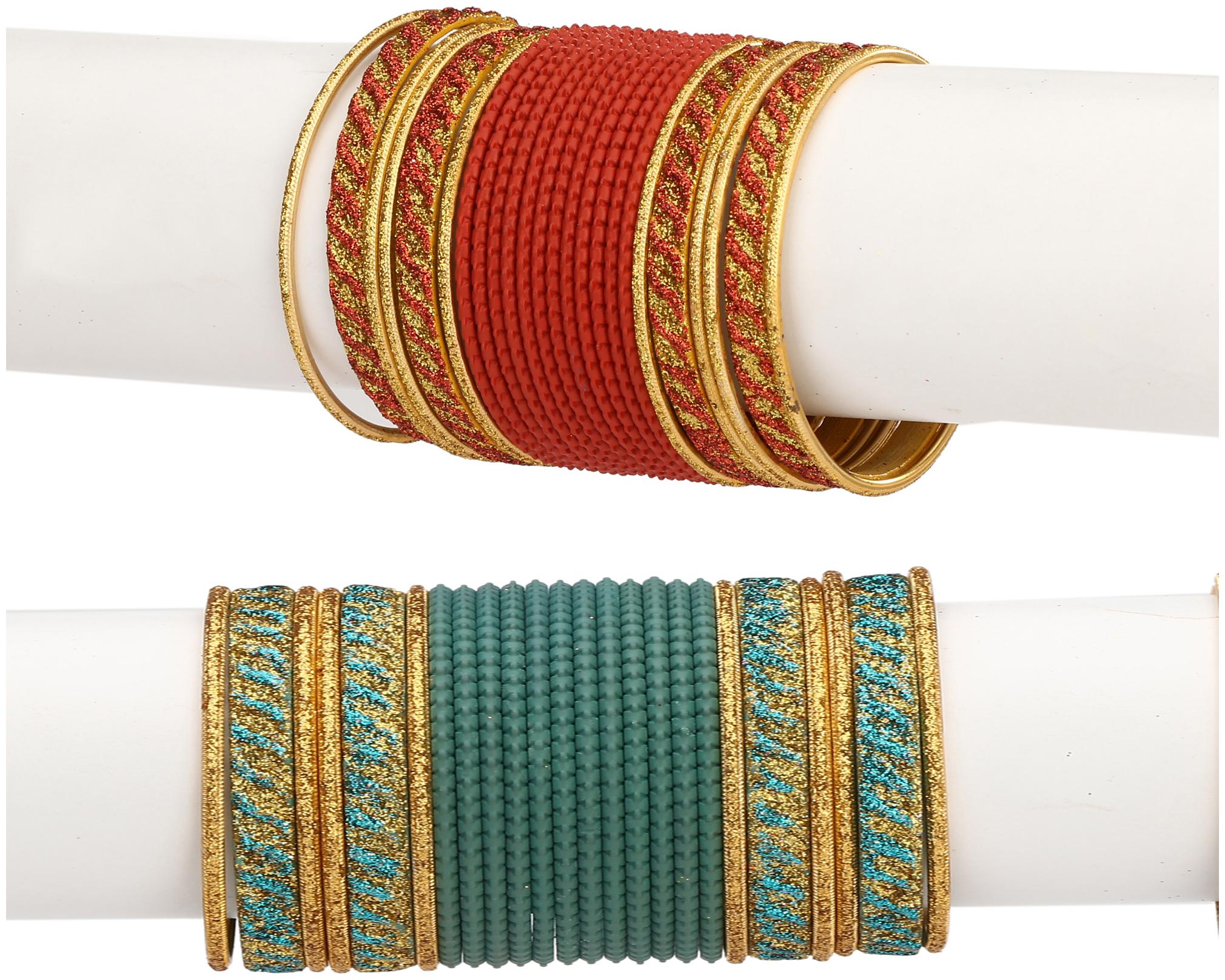 

Somil Colorful Combo Of 2 Metal Bangle Set For Party And Daily Use 24 Bangle Each Color