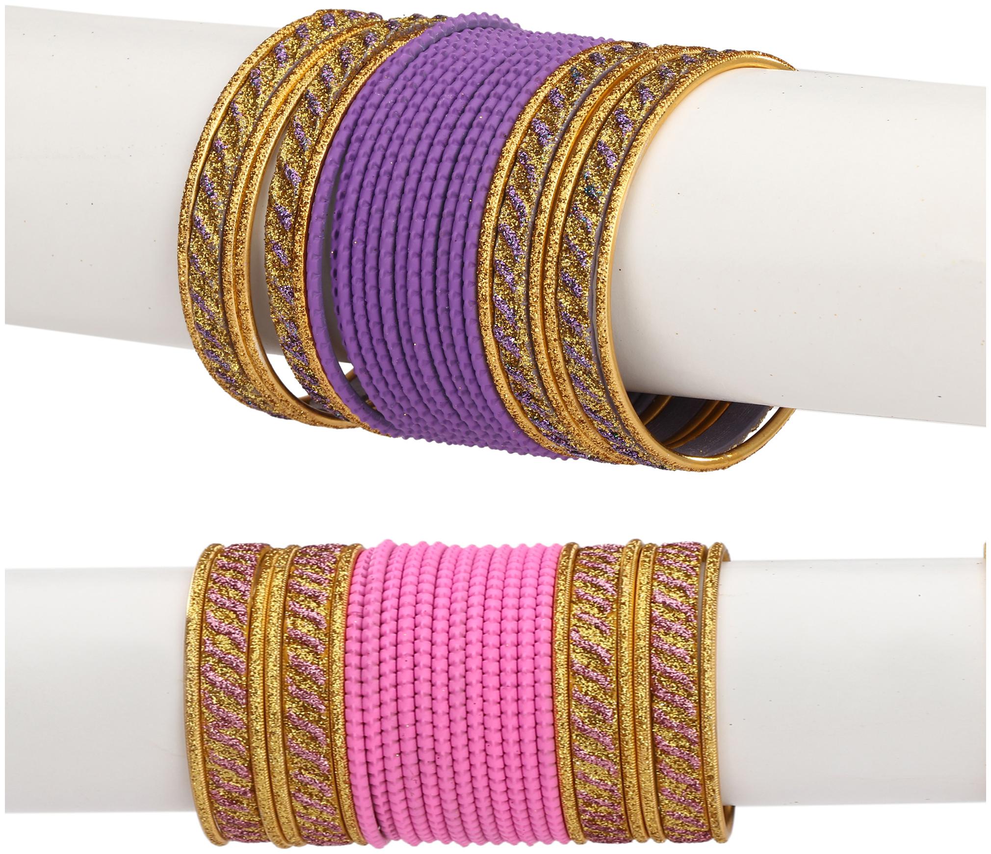 

Somil Colorful Combo Of 2 Metal Bangle Set For Party And Daily Use 24 Bangle Each Color
