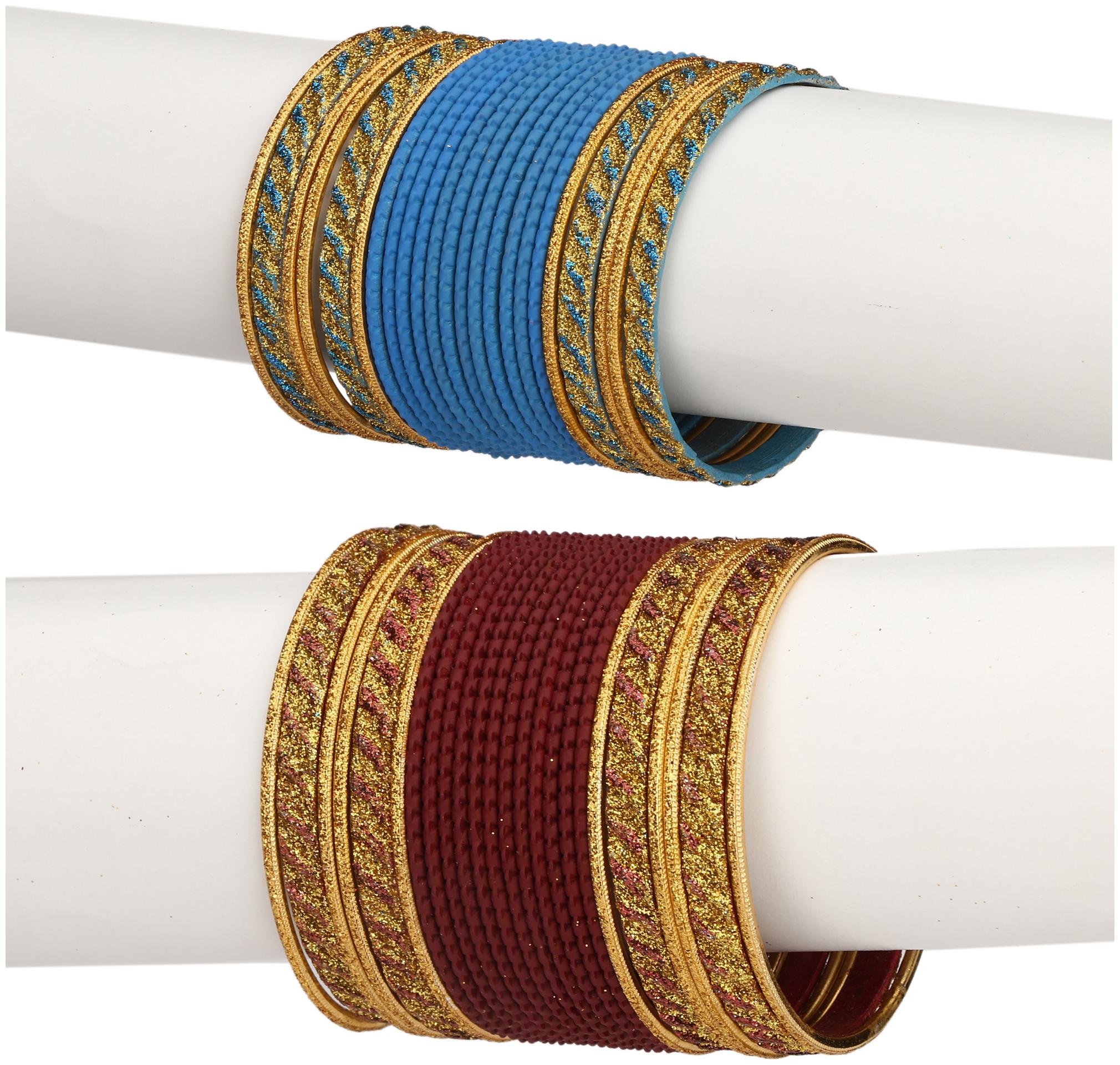 

Somil Colorful Combo Of 2 Metal Bangle Set For Party And Daily Use 24 Bangle Each Color
