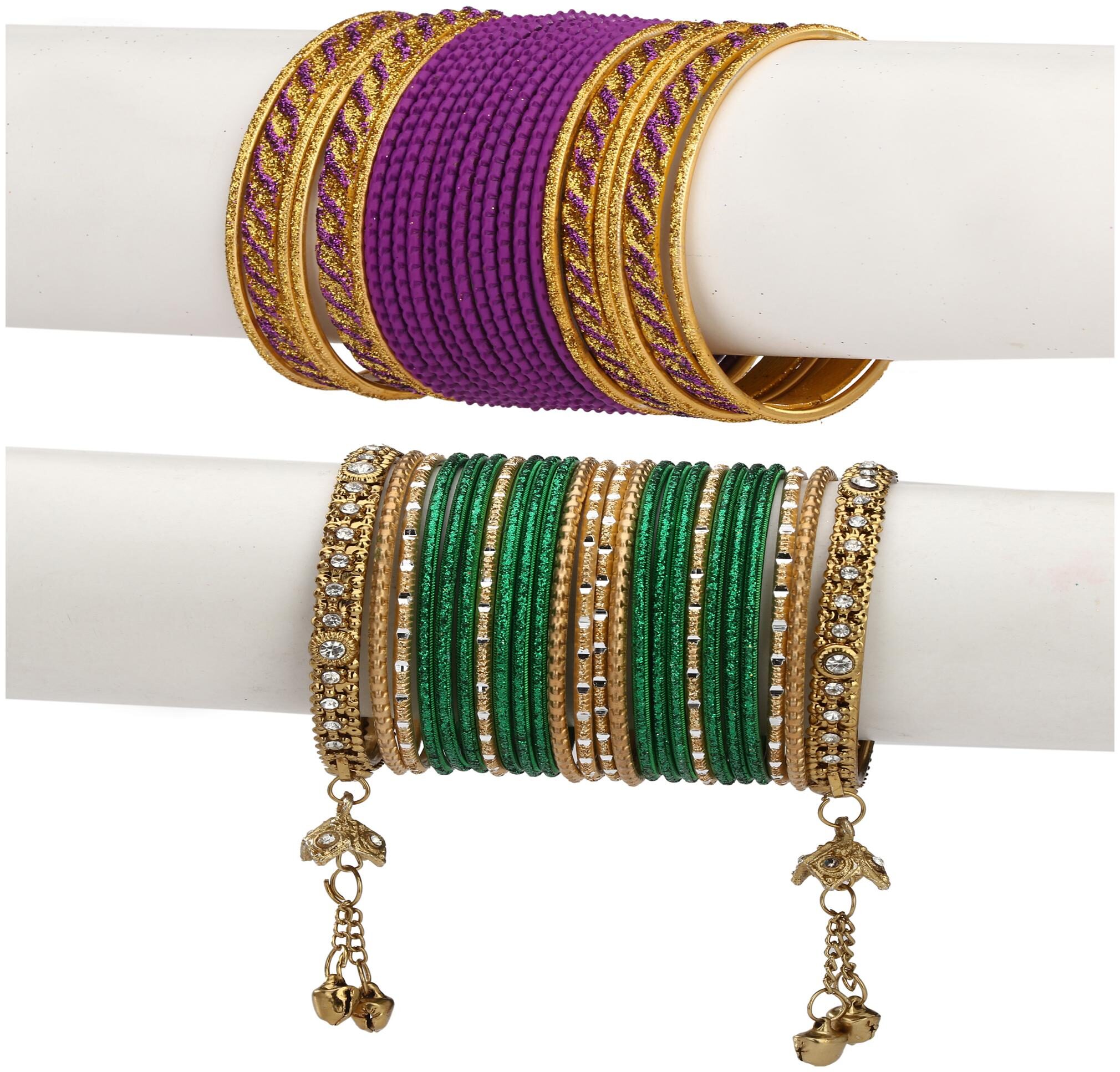 

Somil Colorful Combo Of 2 Metal Bangle Set For Party And Daily Use 24 Bangle Each Color