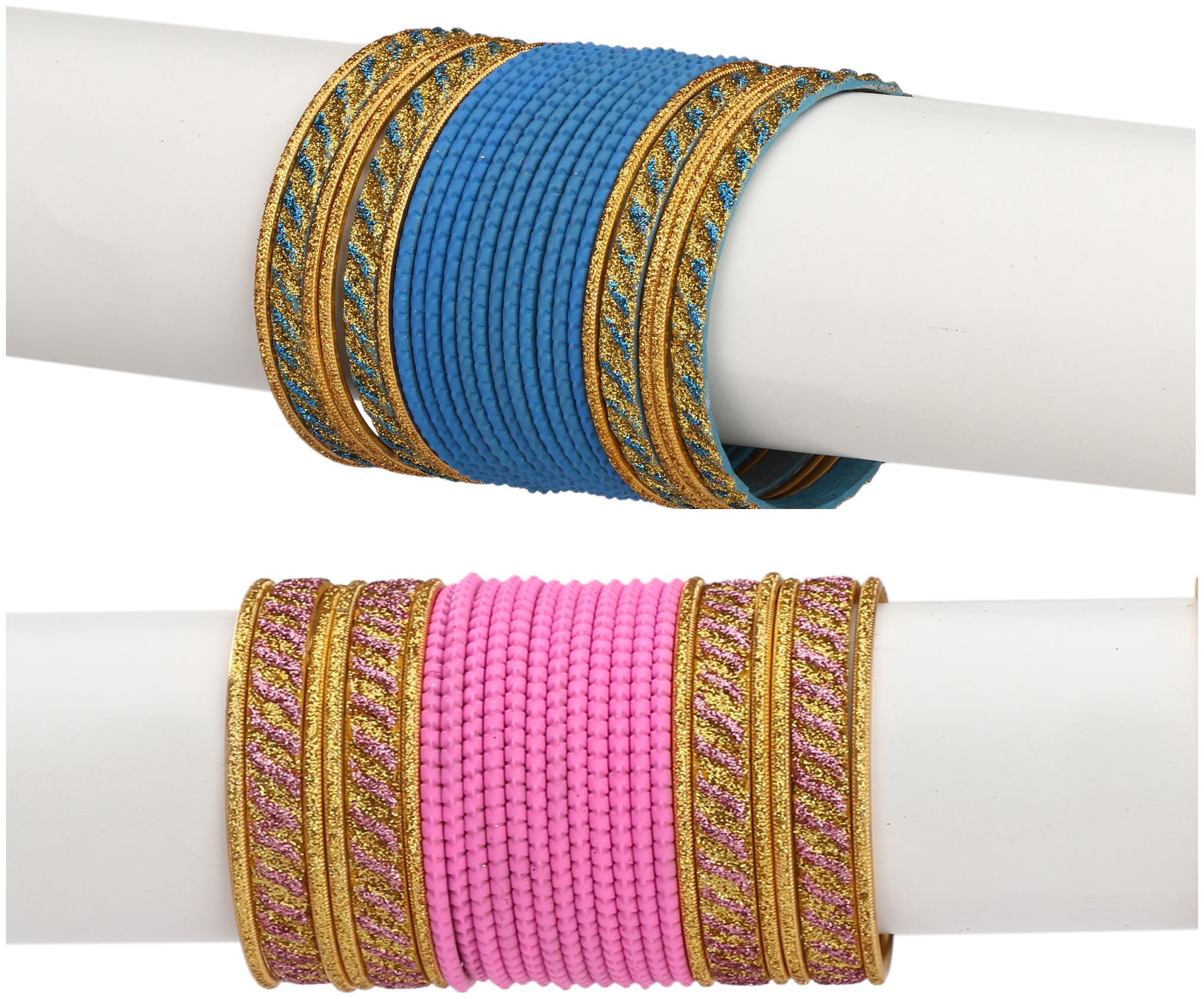 

Somil Colorful Combo Of 2 Metal Bangle Set For Party And Daily Use 24 Bangle Each Color