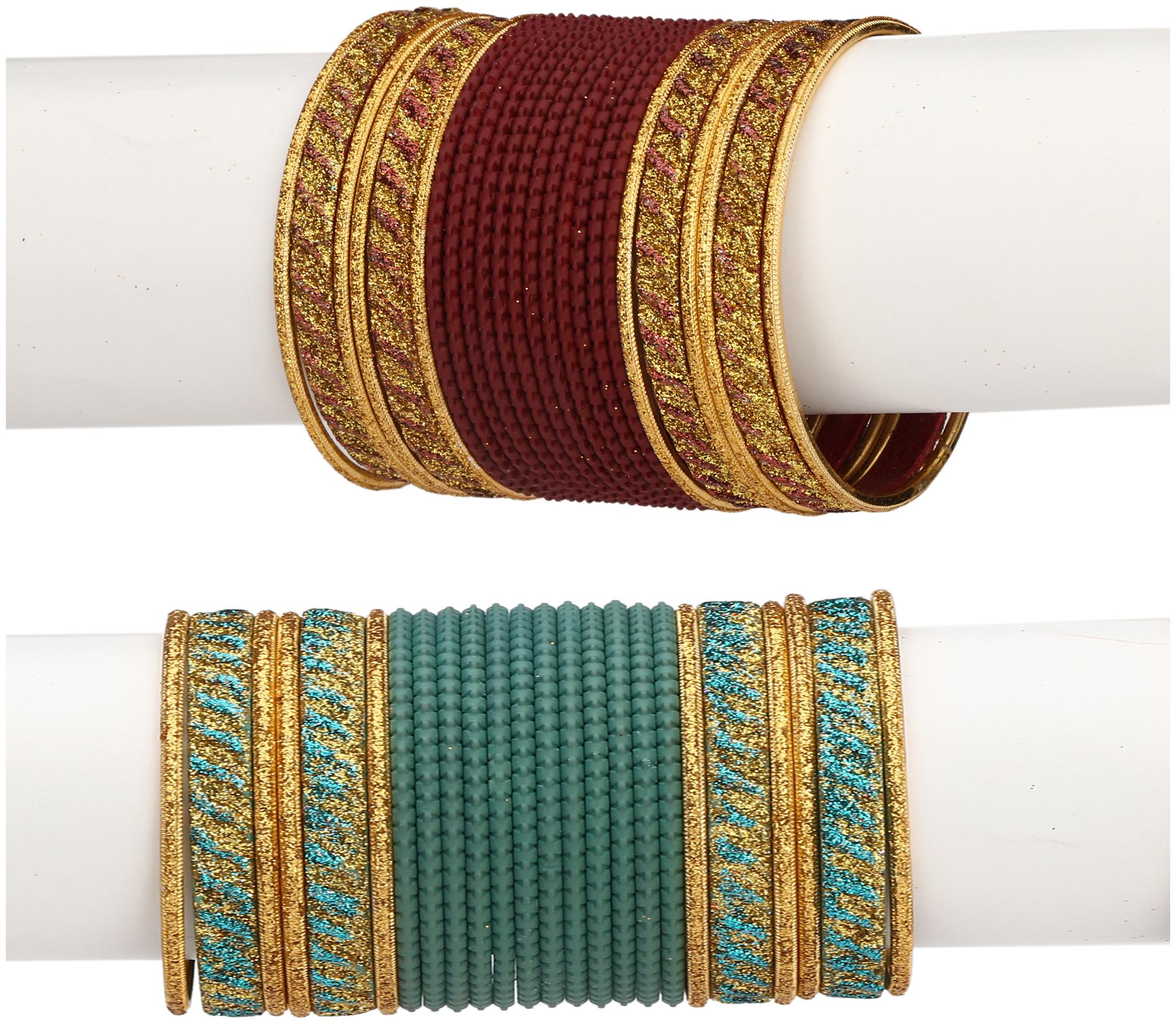 

Somil Colorful Combo Of 2 Metal Bangle Set For Party And Daily Use 24 Bangle Each Color