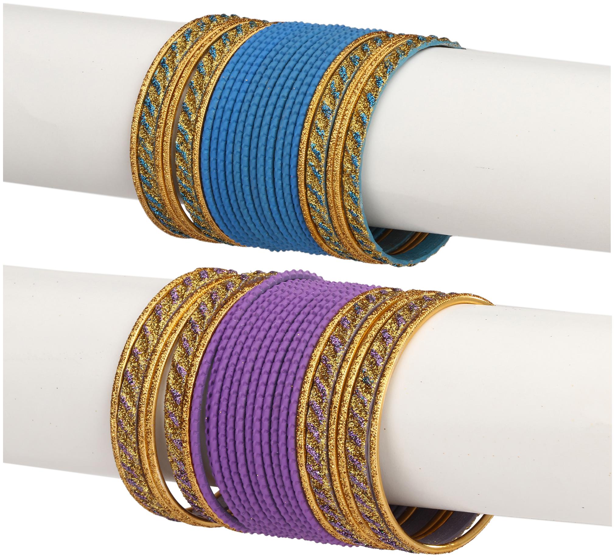 

Somil Colorful Combo Of 2 Metal Bangle Set For Party And Daily Use 24 Bangle Each Color