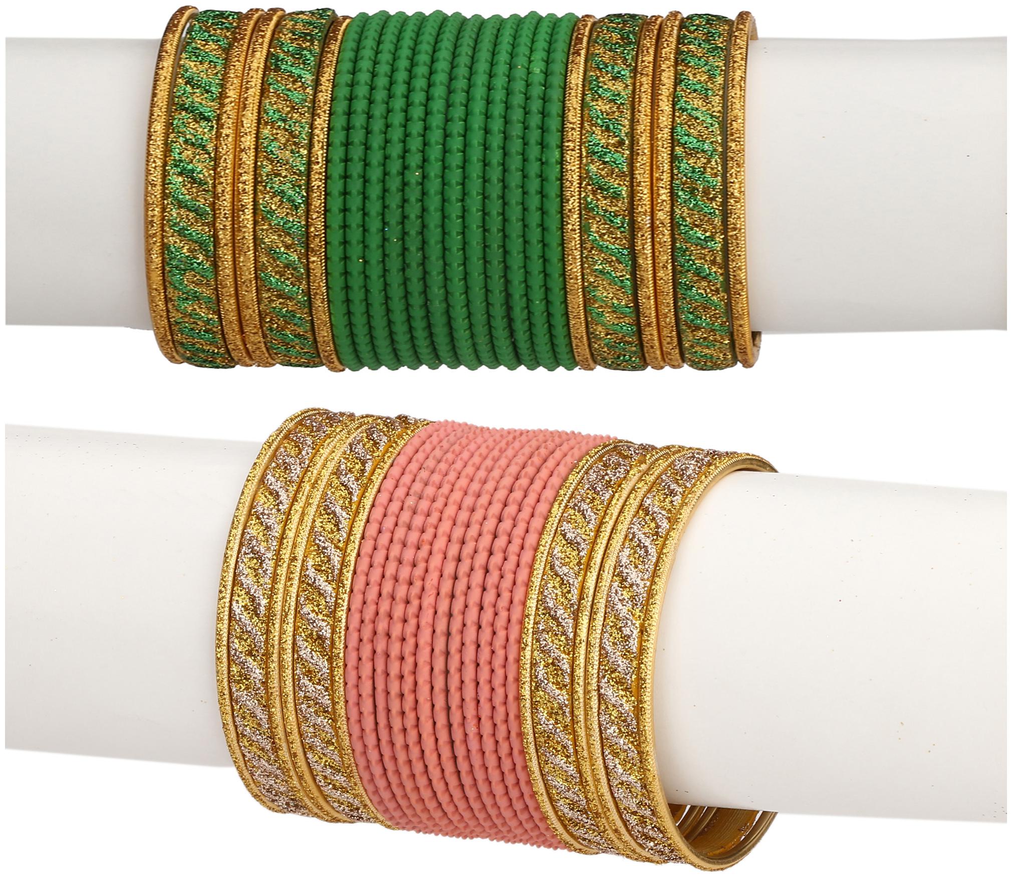 

Somil Colorful Combo Of 2 Metal Bangle Set For Party And Daily Use 24 Bangle Each Color