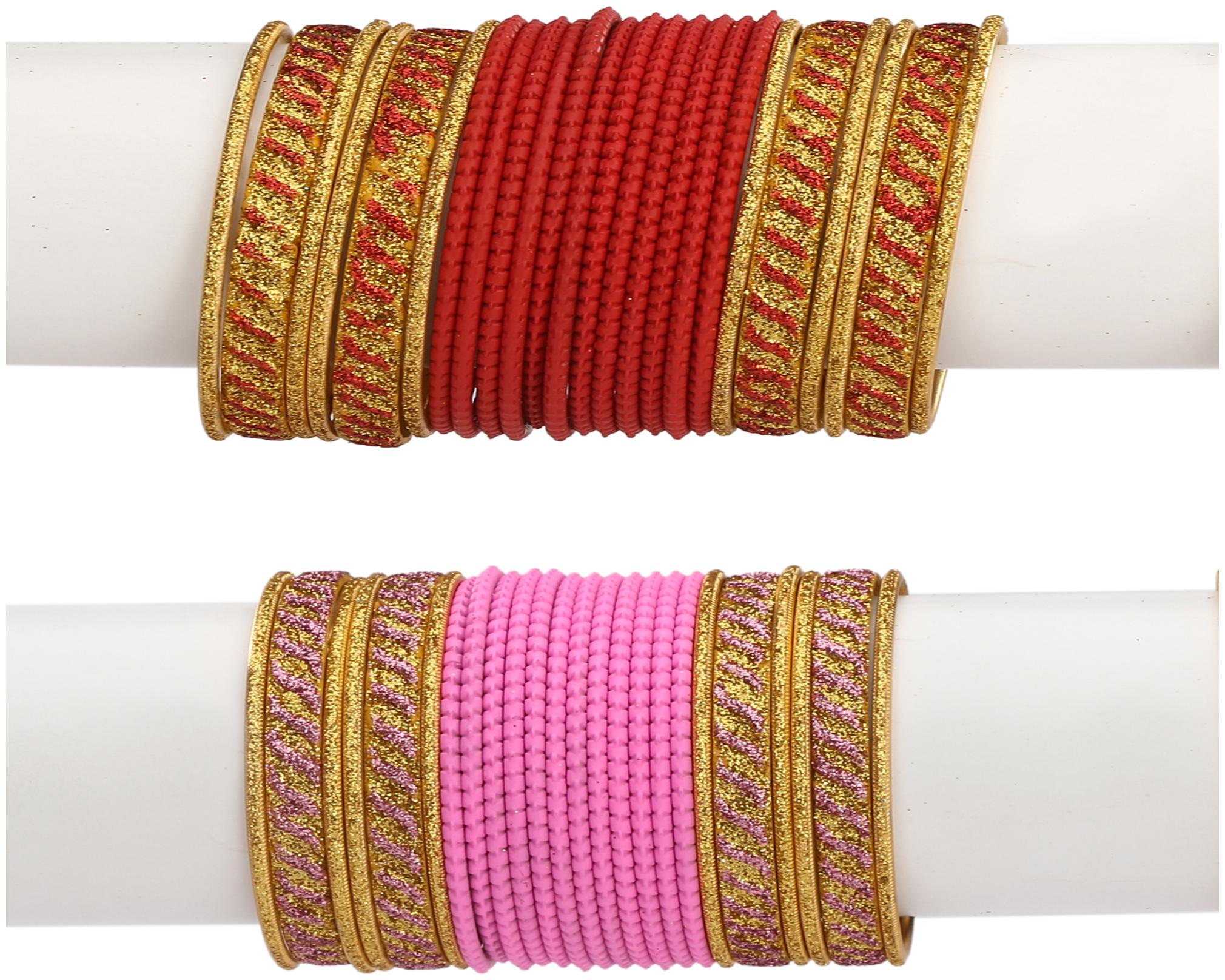 

Somil Colorful Combo Of 2 Metal Bangle Set For Party And Daily Use 24 Bangle Each Color