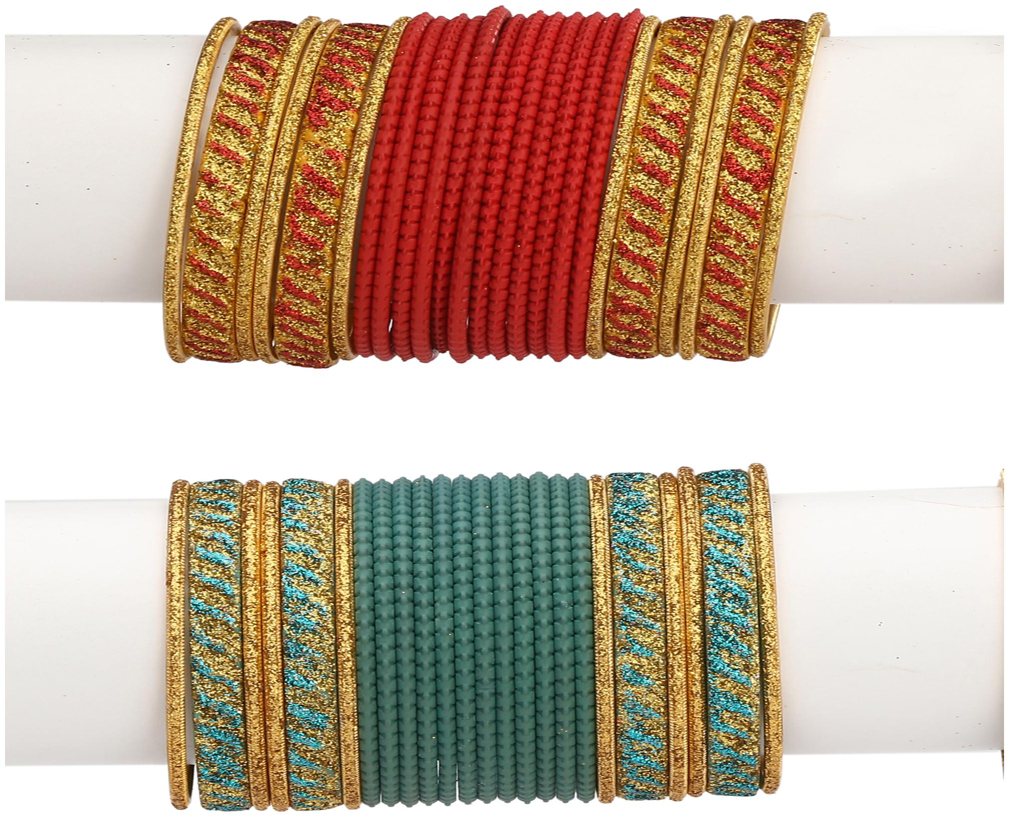 

Somil Colorful Combo Of 2 Metal Bangle Set For Party And Daily Use 24 Bangle Each Color