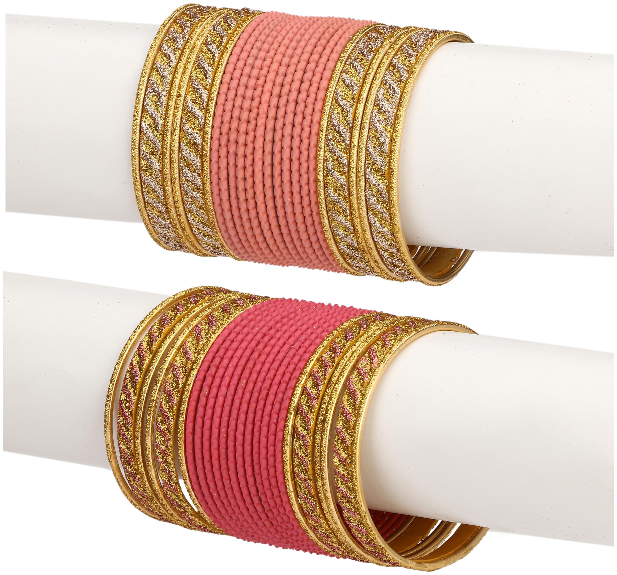 

Somil Colorful Combo Of 2 Metal Bangle Set For Party And Daily Use 24 Bangle Each Color