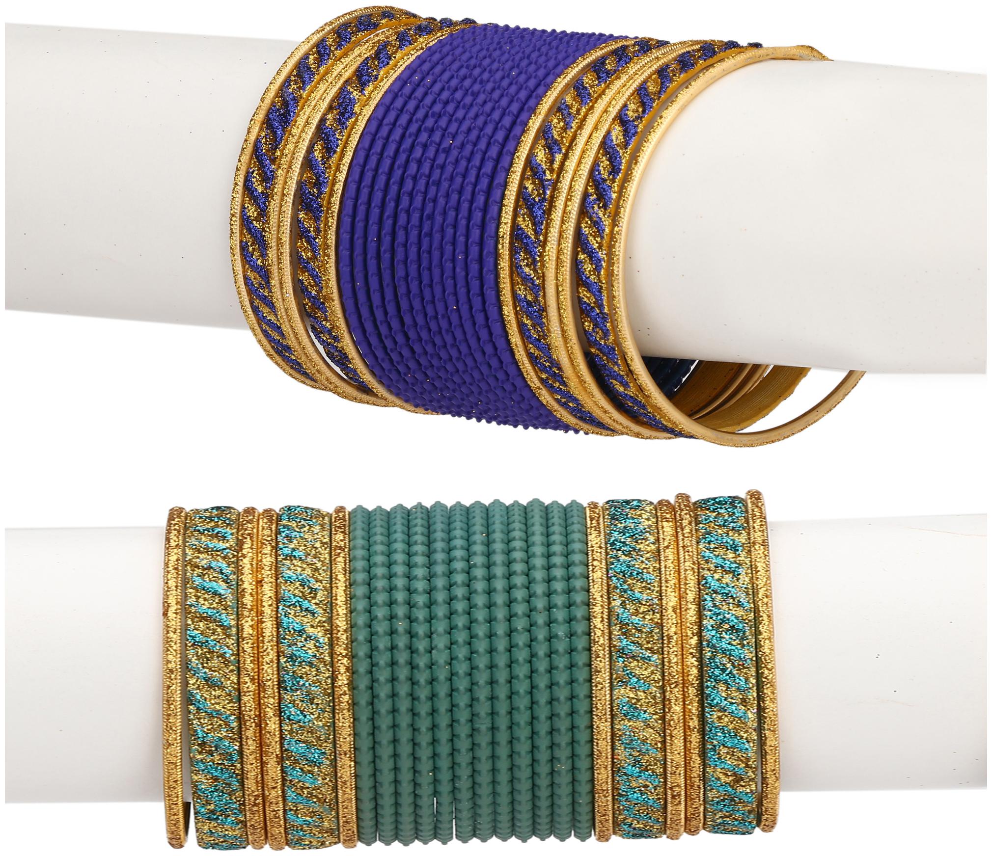 

Somil Colorful Combo Of 2 Metal Bangle Set For Party And Daily Use 24 Bangle Each Color
