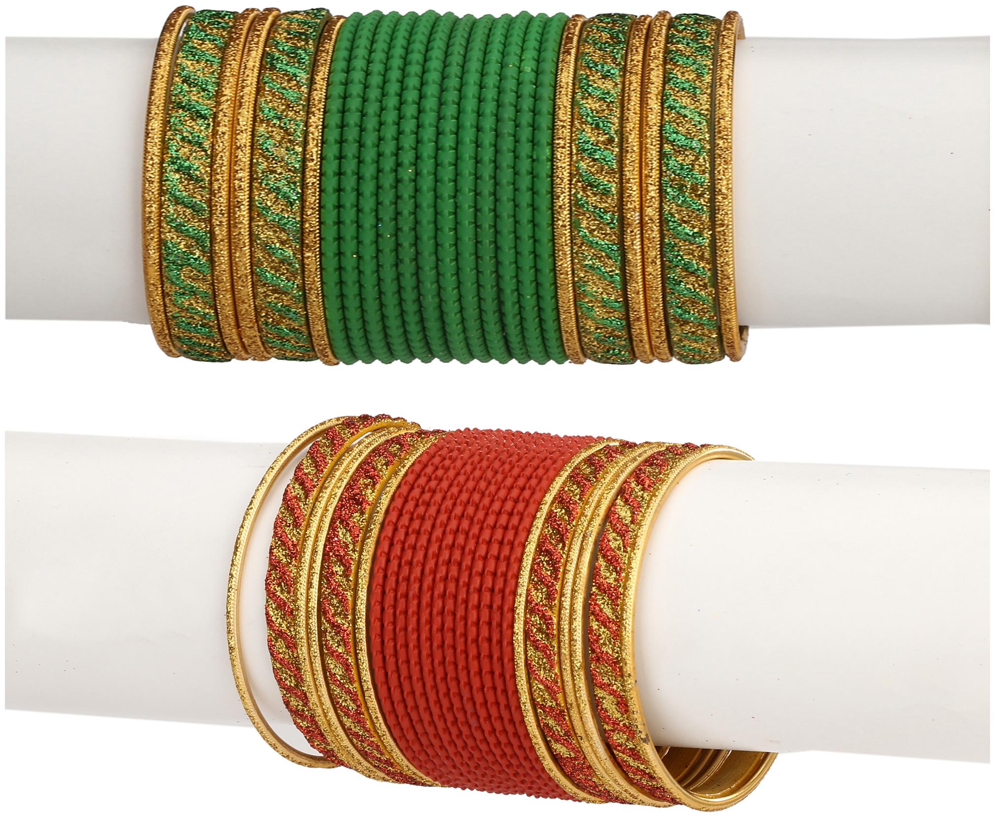 

Somil Colorful Combo Of 2 Metal Bangle Set For Party And Daily Use 24 Bangle Each Color