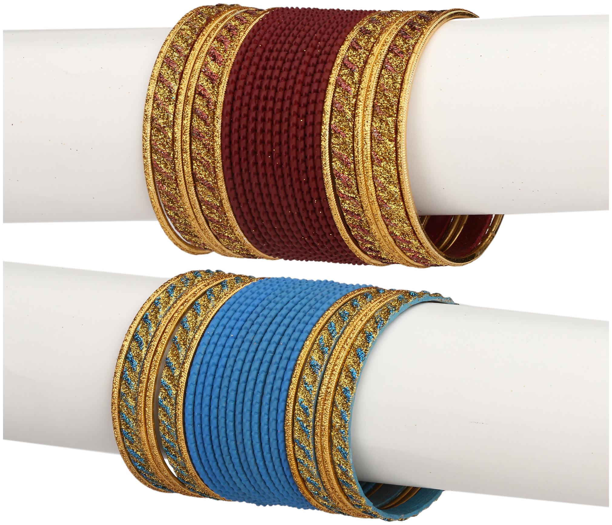 

Somil Colorful Combo Of 2 Metal Bangle Set For Party And Daily Use 24 Bangle Each Color