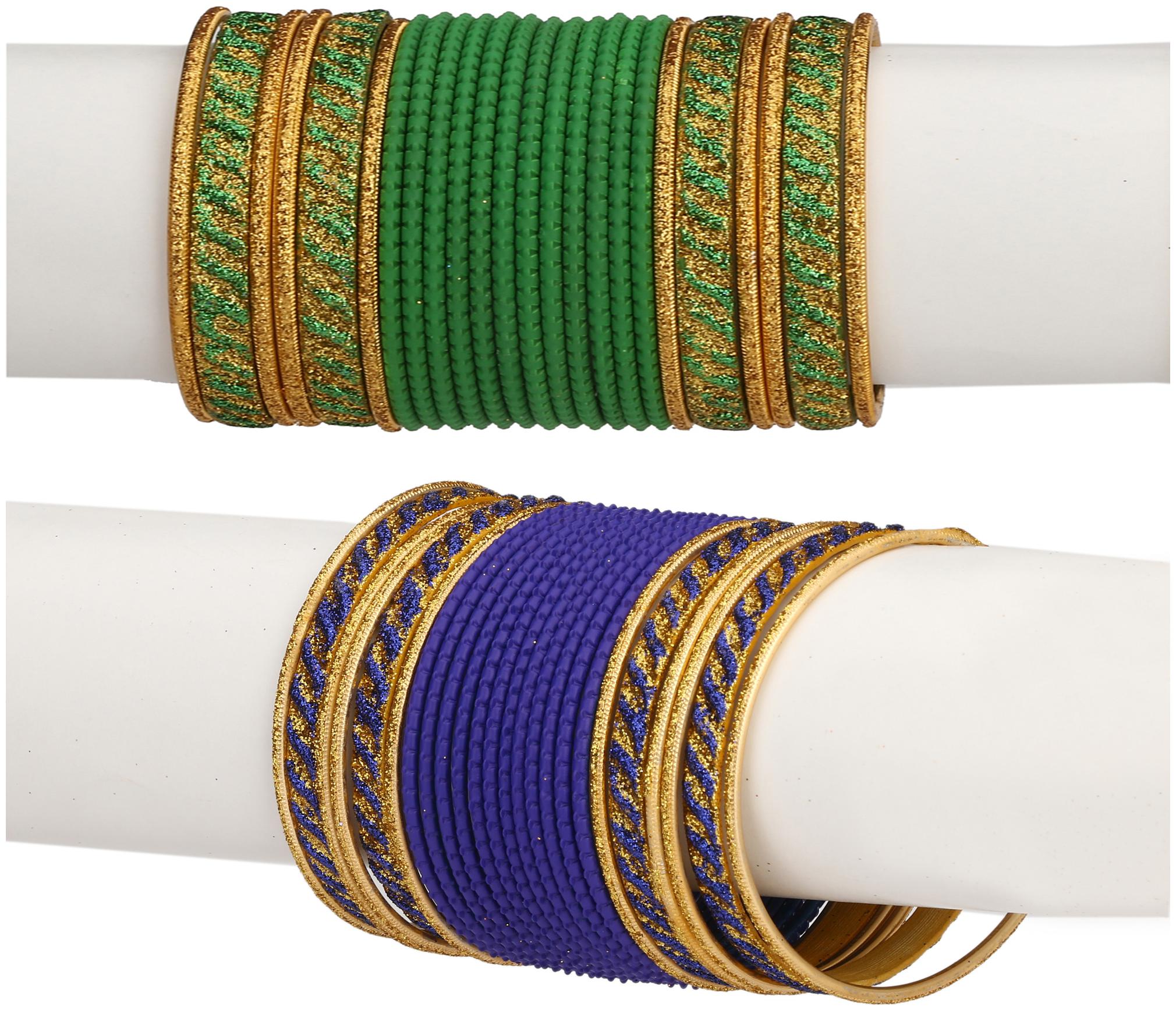 

Somil Colorful Combo Of 2 Metal Bangle Set For Party And Daily Use 24 Bangle Each Color