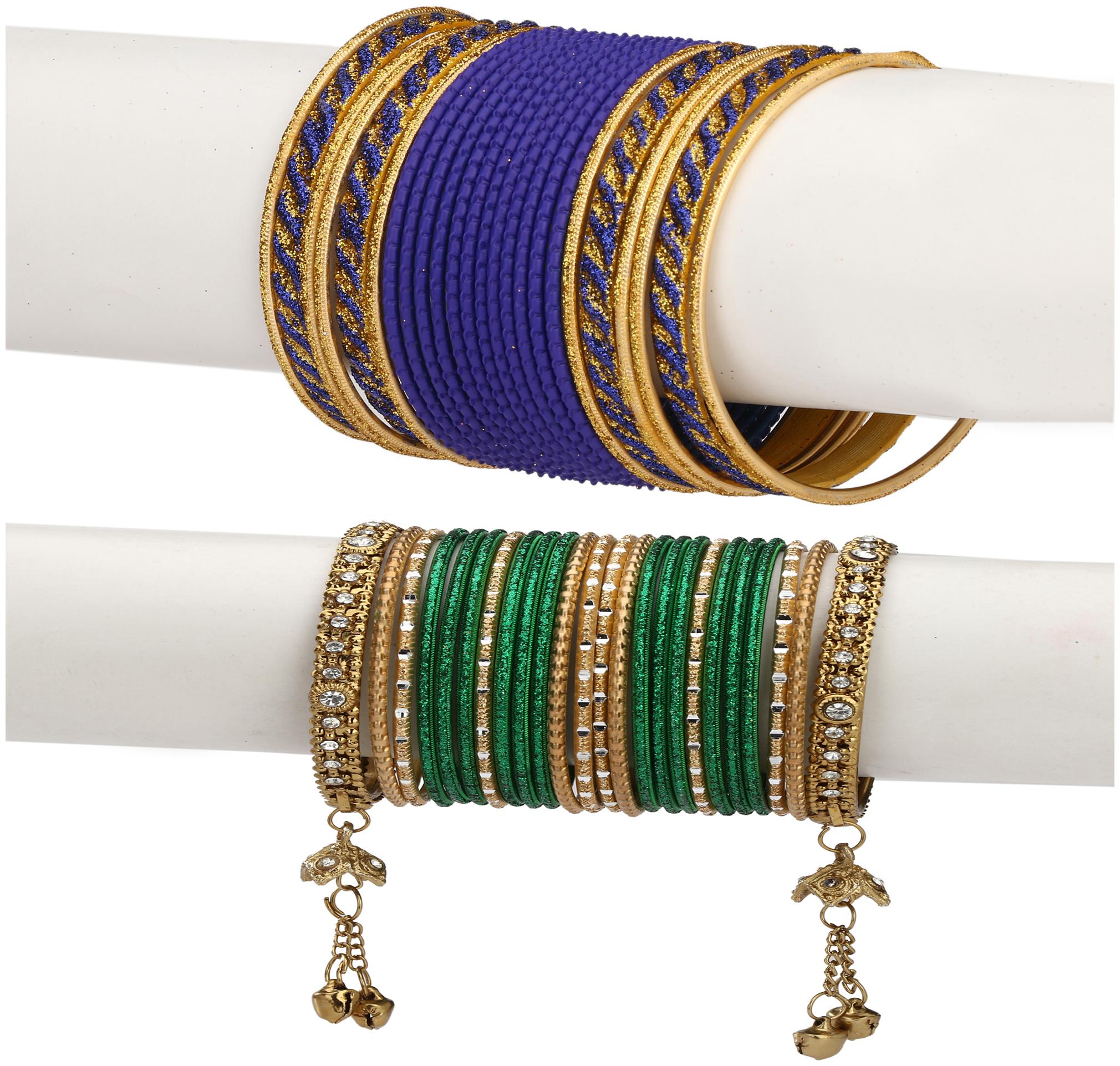 

Somil Colorful Combo Of 2 Metal Bangle Set For Party And Daily Use 24 Bangle Each Color