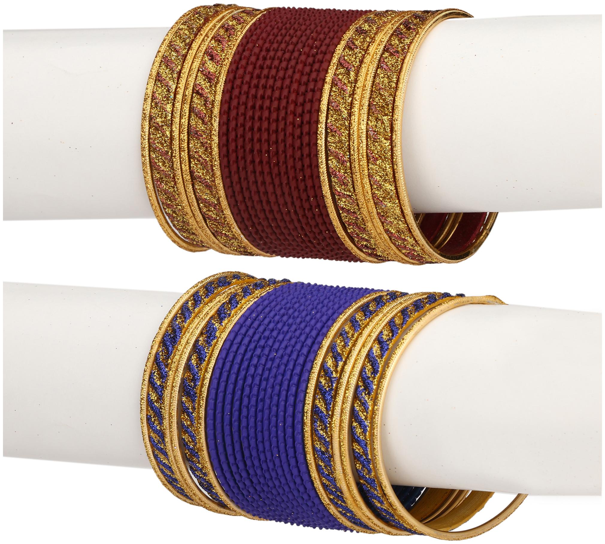 

Somil Colorful Combo Of 2 Metal Bangle Set For Party And Daily Use 24 Bangle Each Color