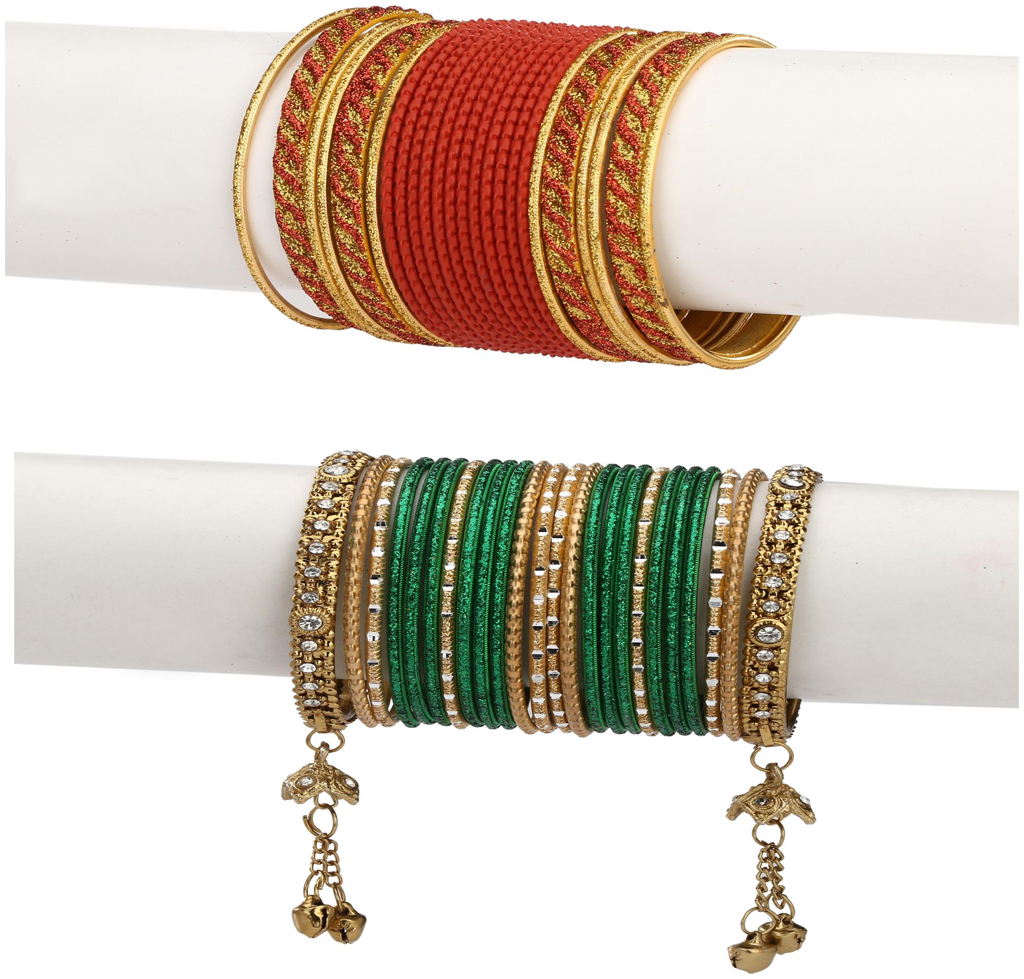 

Somil Colorful Combo Of 2 Metal Bangle Set For Party And Daily Use 24 Bangle Each Color